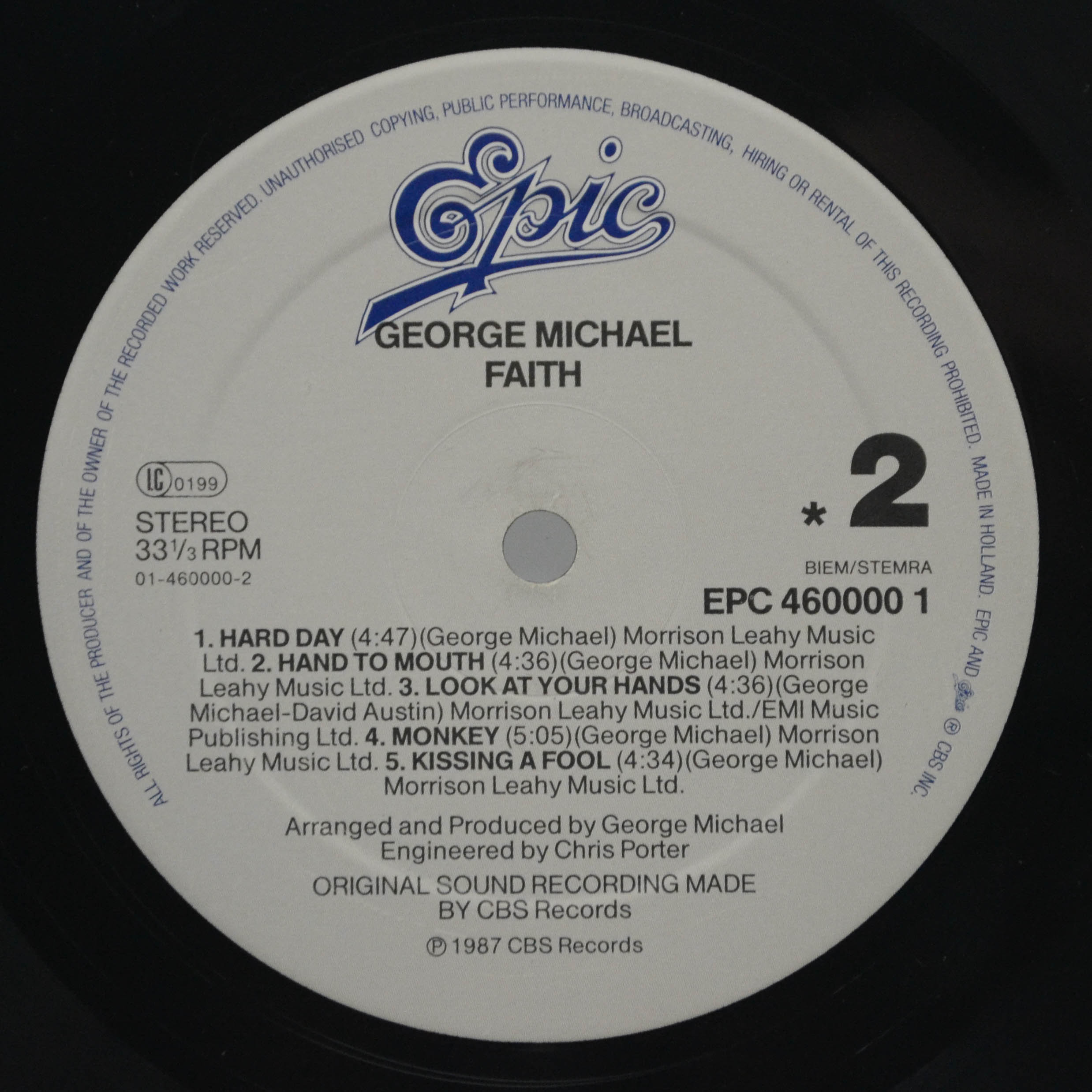 Виниловая пластинка George Michael — Faith, 1987