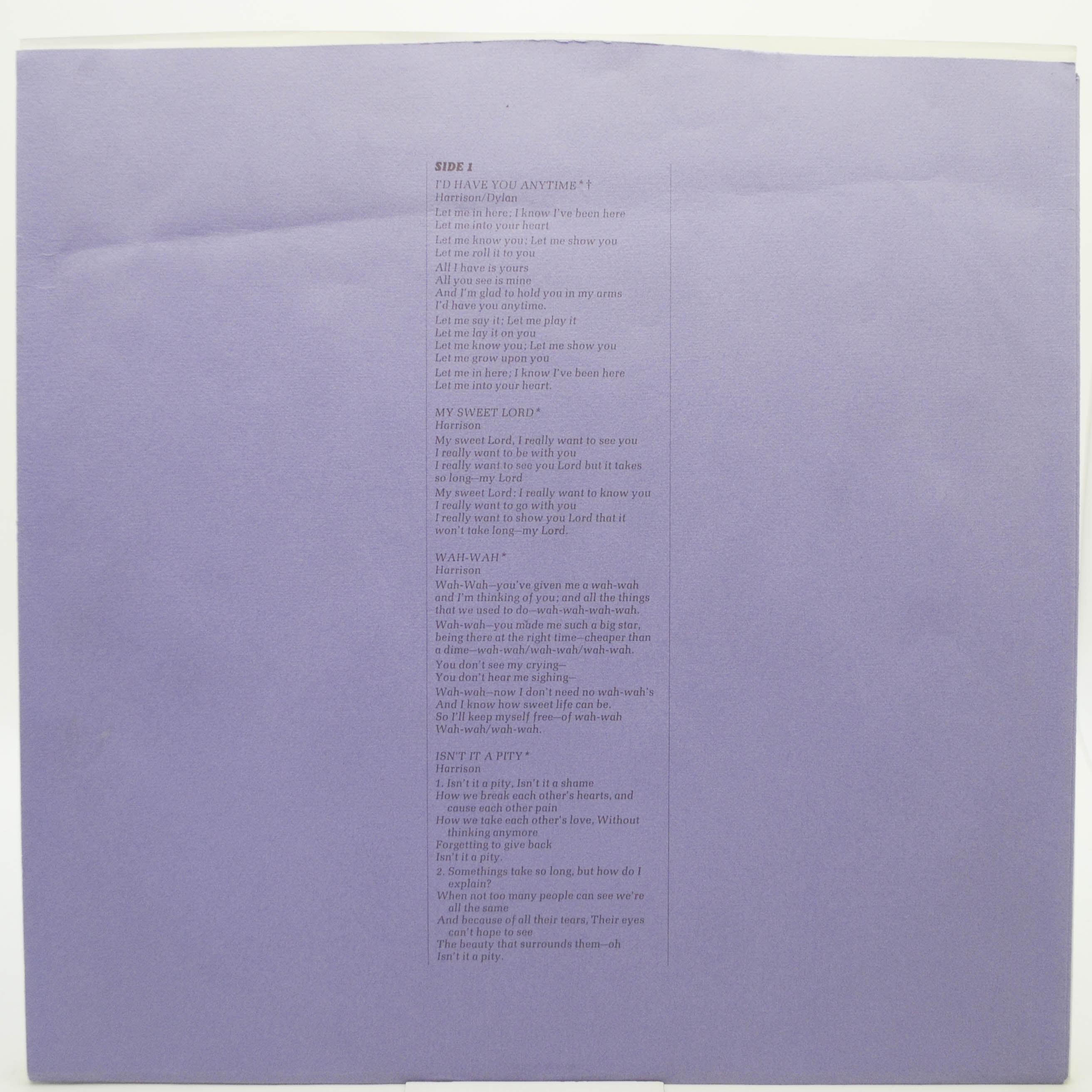 George Harrison — All Things Must Pass (USA+Poster), 1970