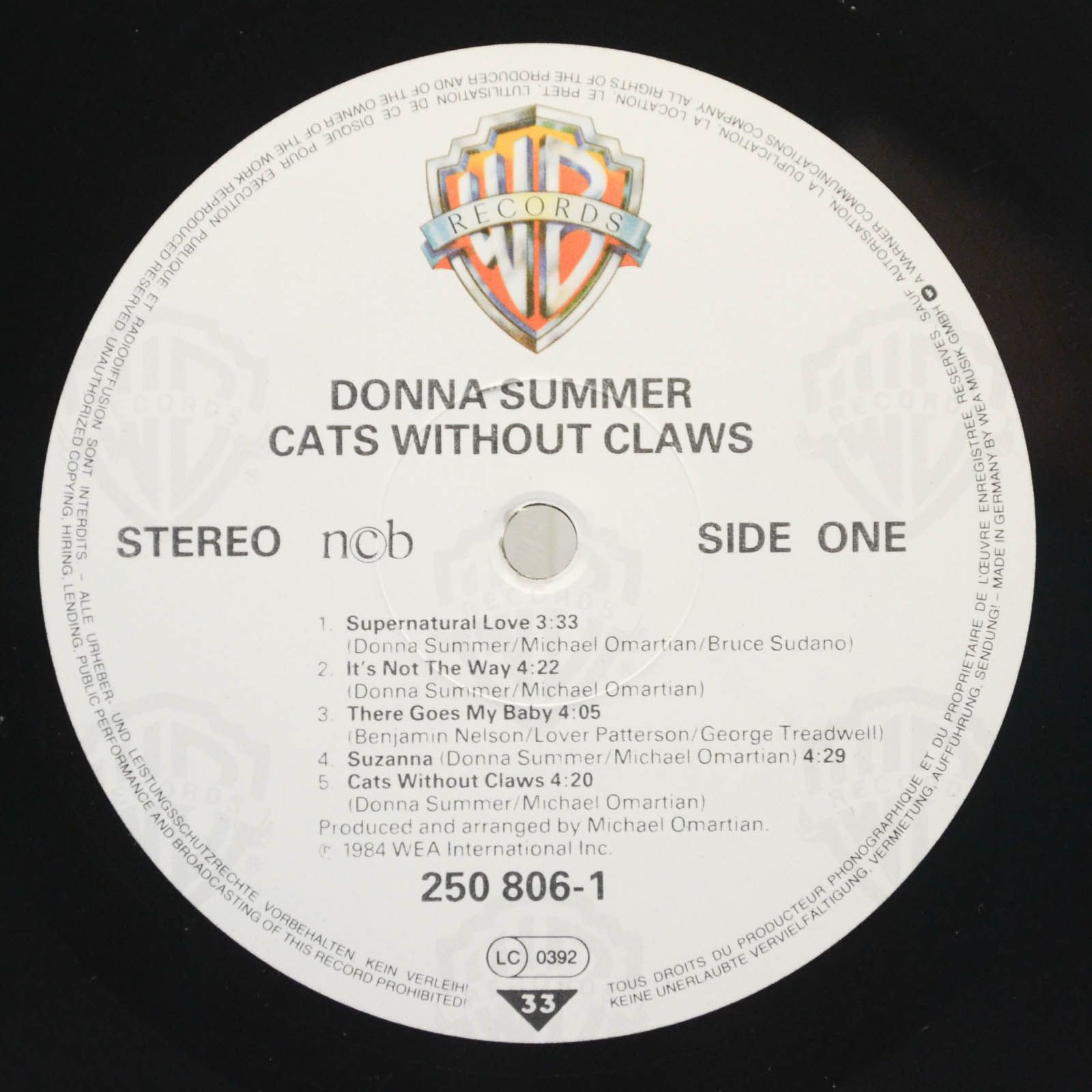 Donna Summer — Cats Without Claws, 1984