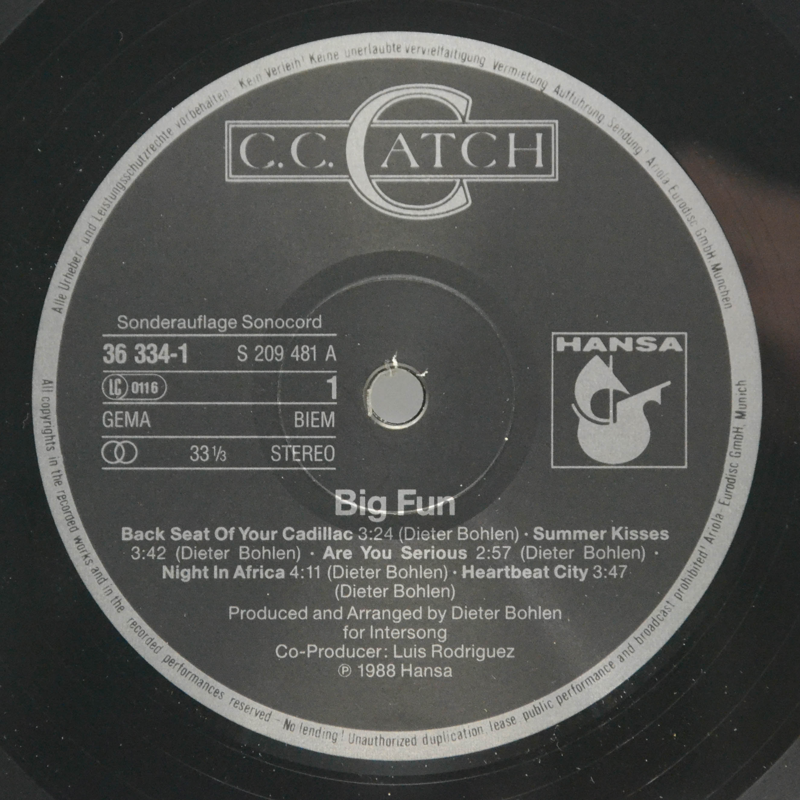 C.C. Catch — Big Fun, 1988