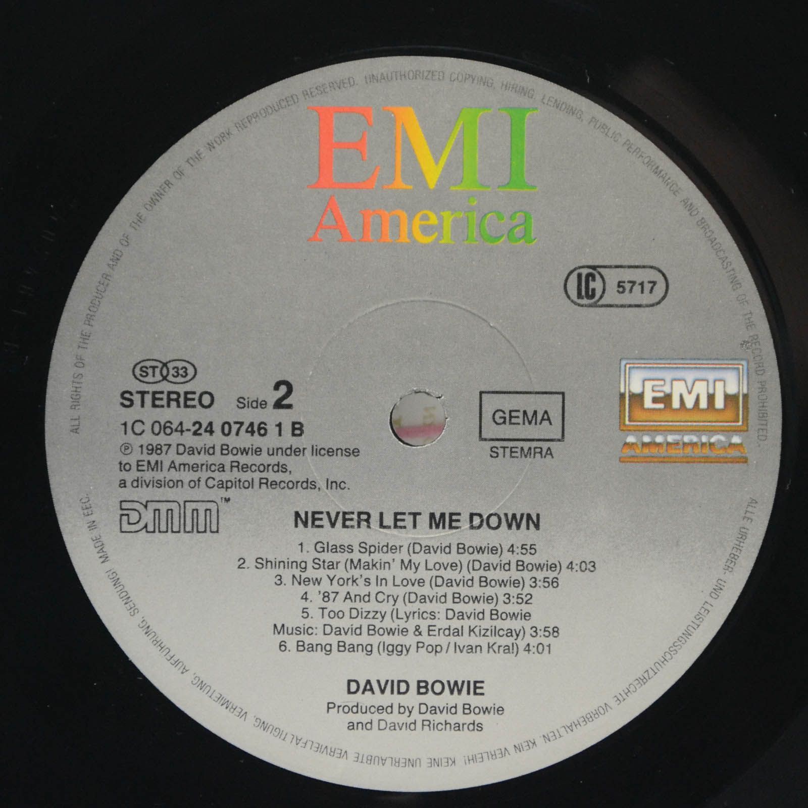David Bowie — Never Let Me Down, 1987