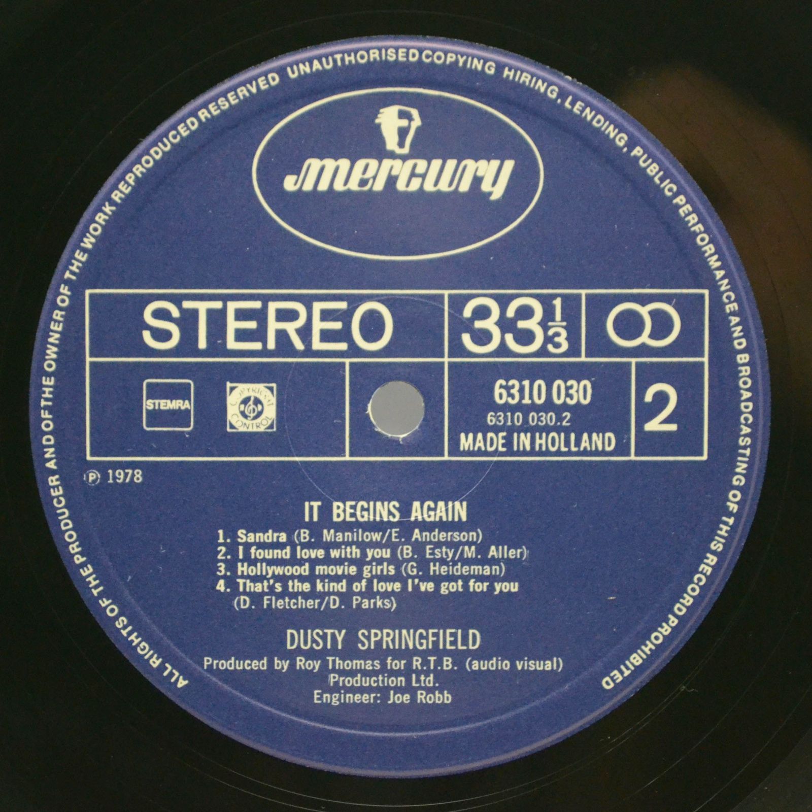 Dusty Springfield — It Begins Again..., 1978