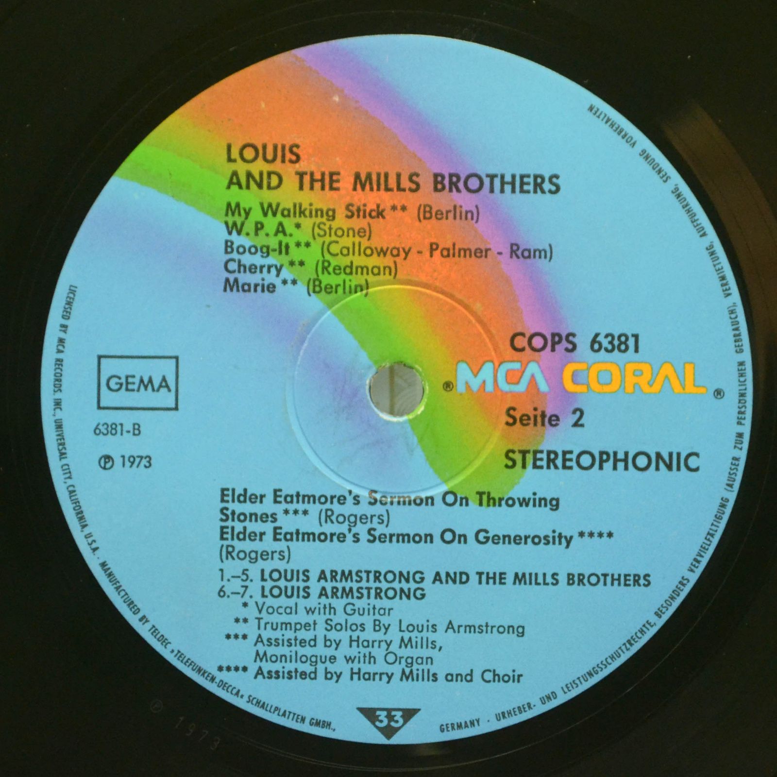 Louis And The Mills Brothers — Louis And The Mills Brothers, 1973
