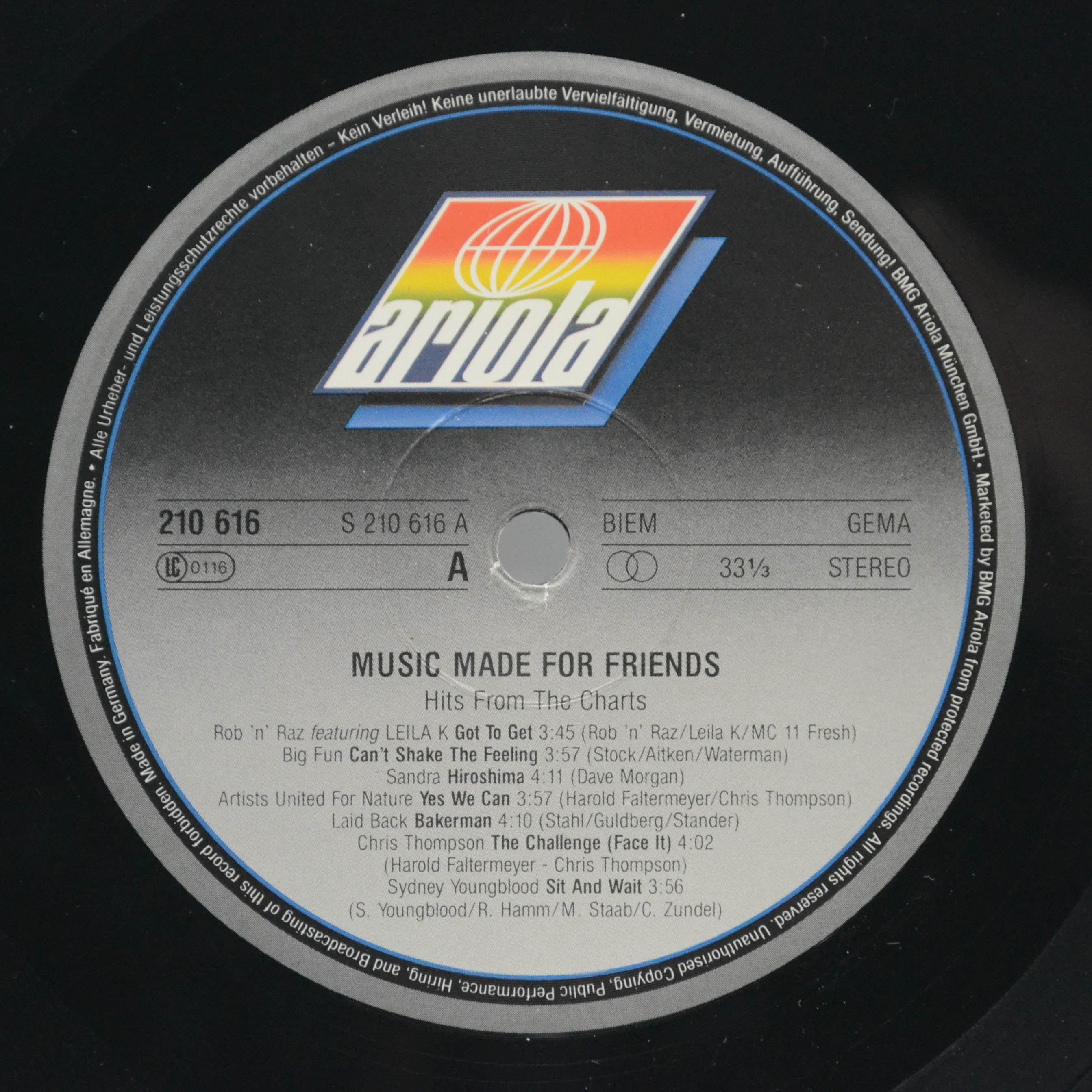 Various — Music Made For Friends - Hits From The Charts, 1990