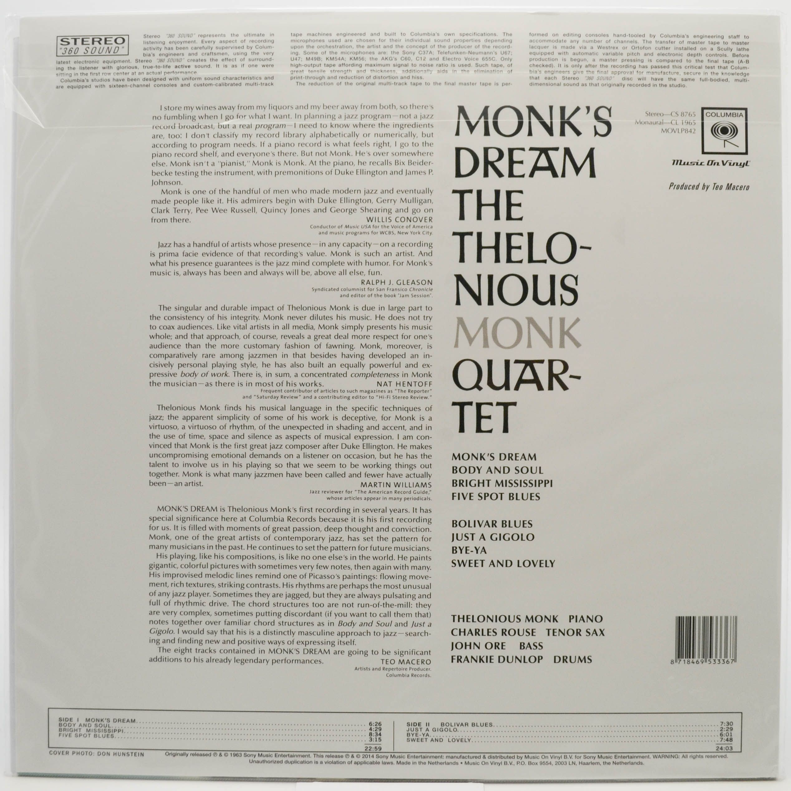 Thelonious Monk Quartet — Monk's Dream, 1963