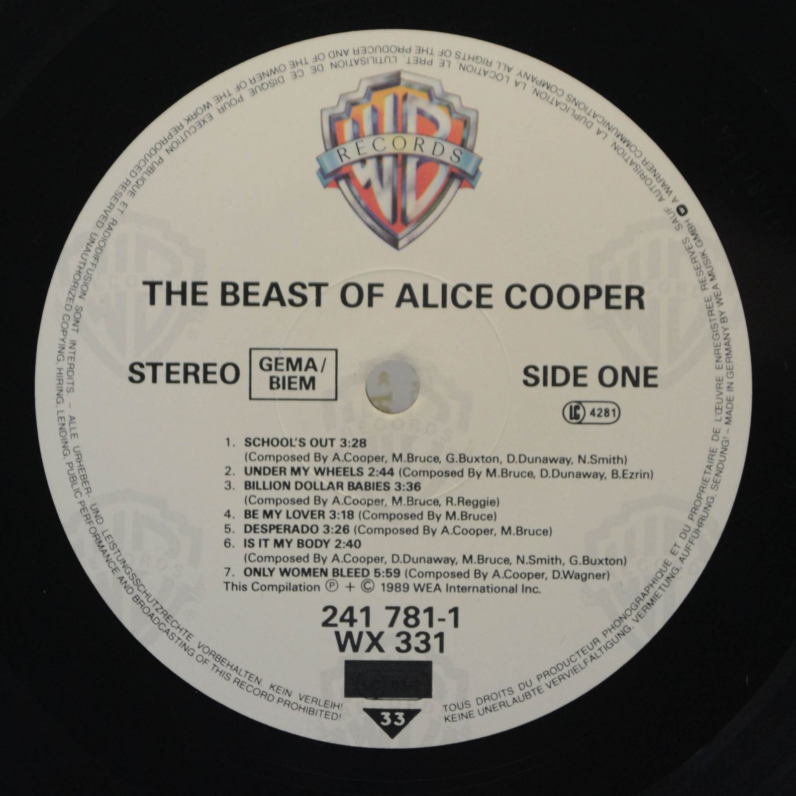 Alice Cooper — The Beast Of Alice Cooper, 1989