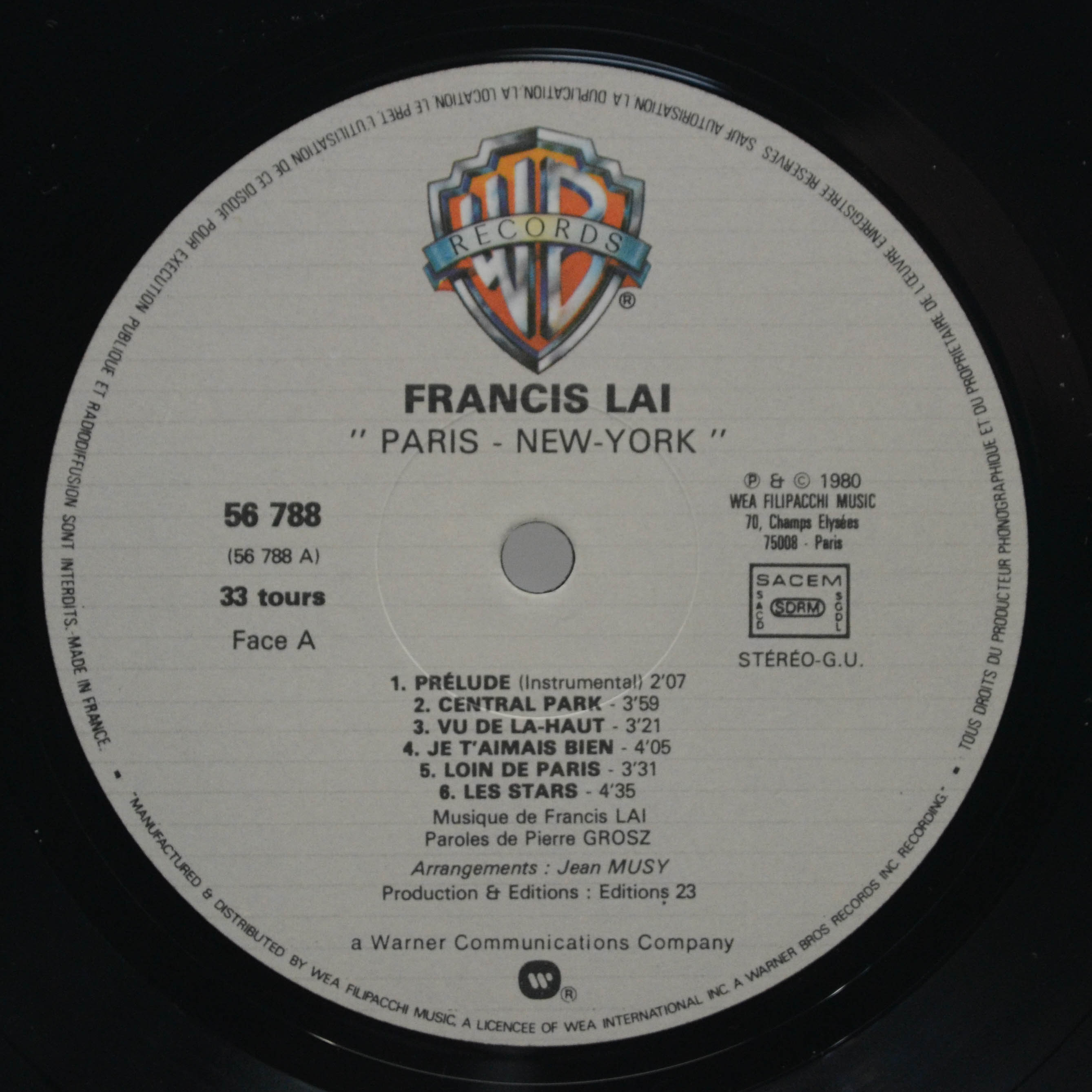 Francis Lai — Paris - New-York, 1980