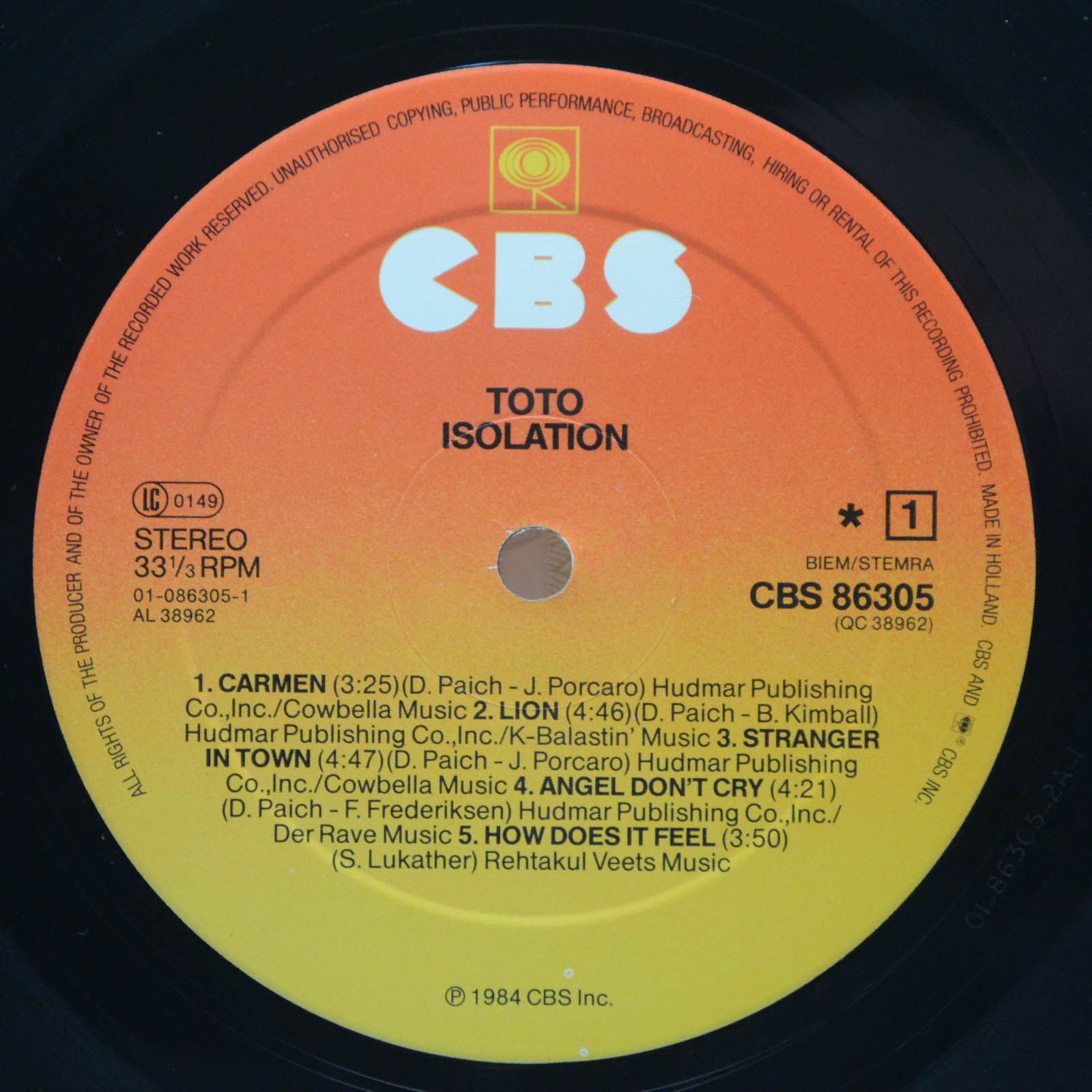 Toto — Isolation, 1984