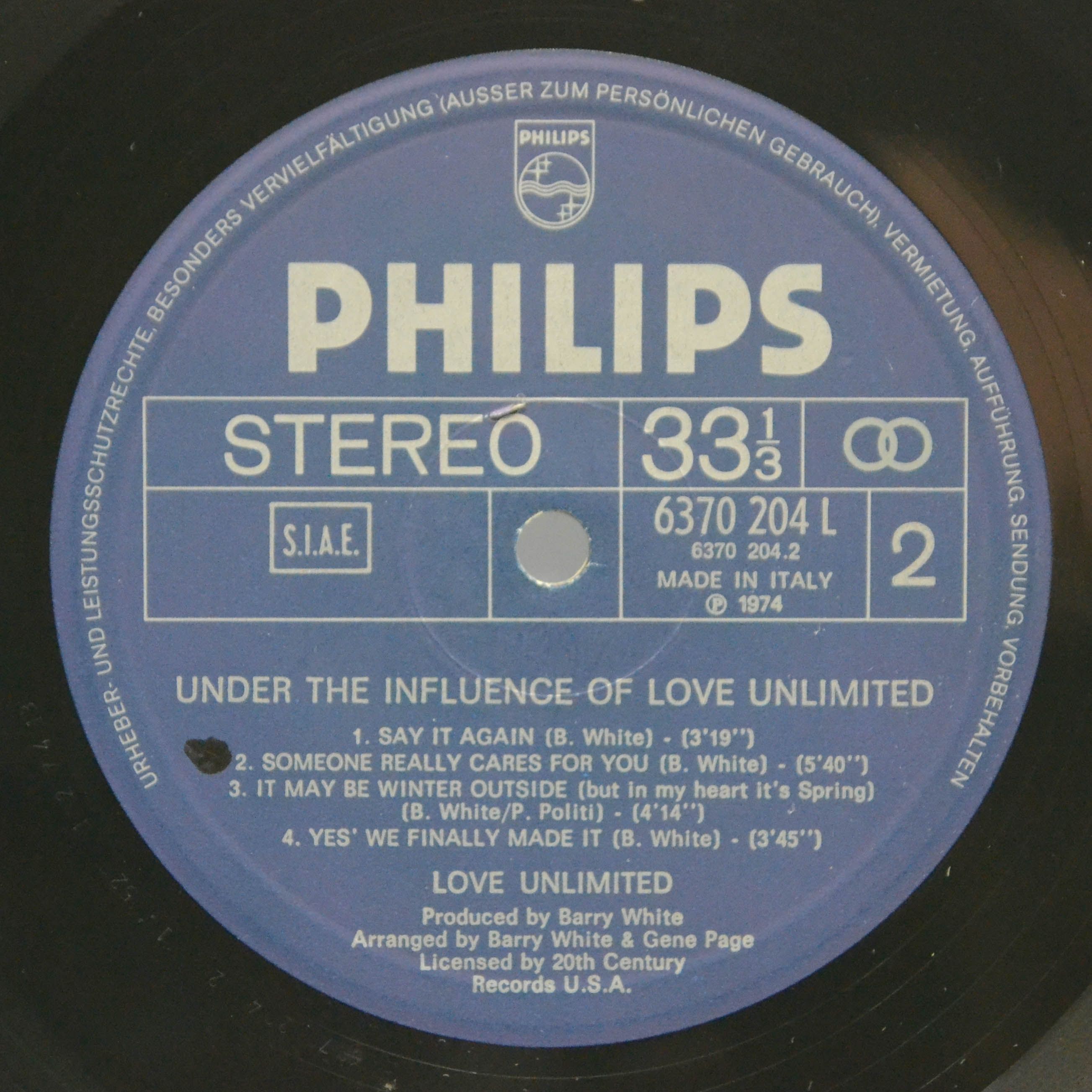 Love Unlimited — Under The Influence Of... Love Unlimited, 1974