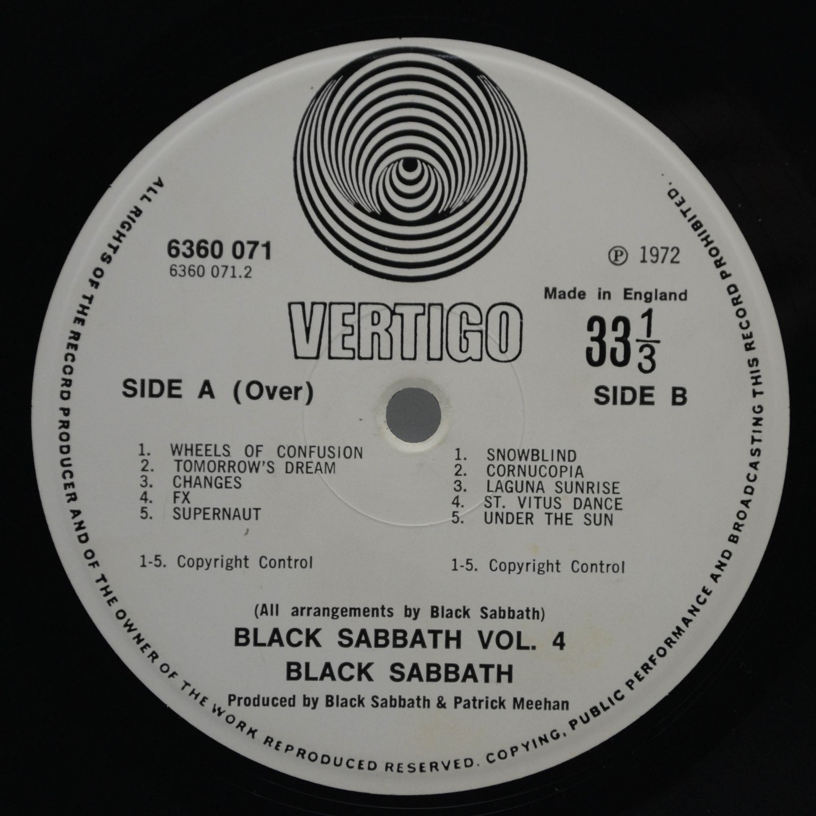 Black Sabbath — Black Sabbath Vol 4 (Swirl, UK), 1972