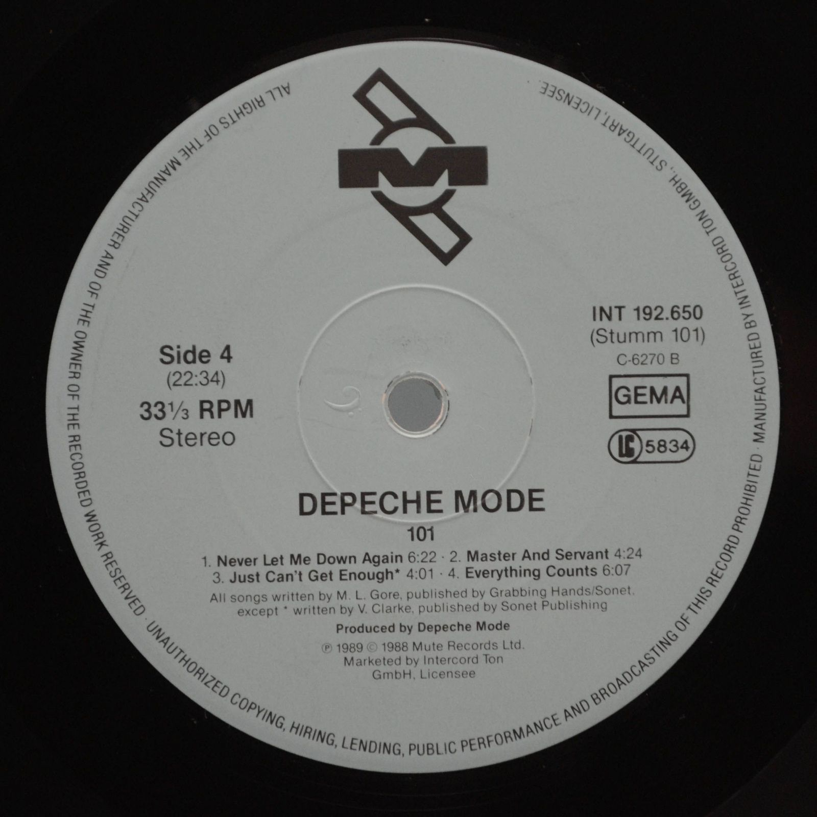Depeche Mode — 101 (2LP), 1989