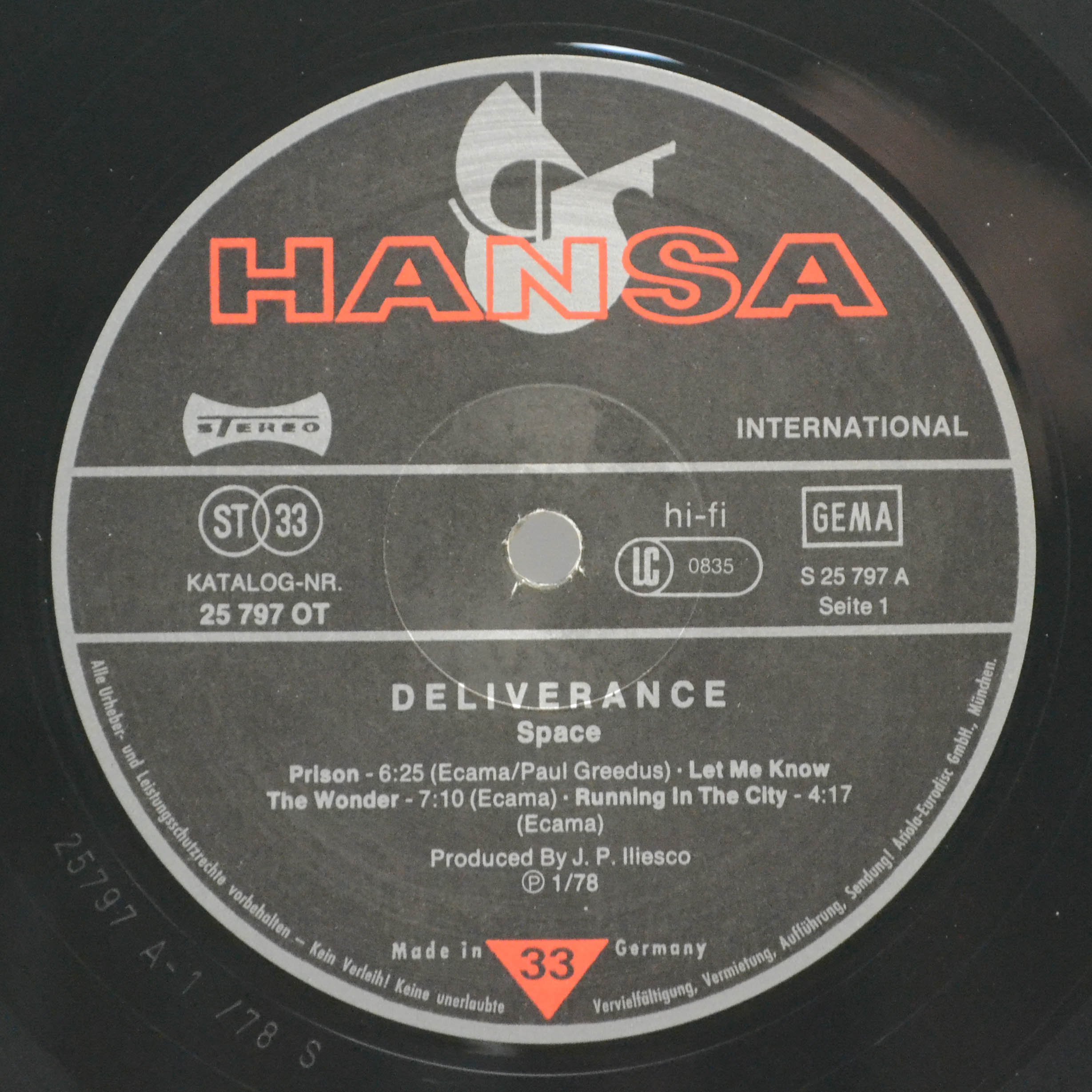 Виниловая пластинка Space — Deliverance, 1978