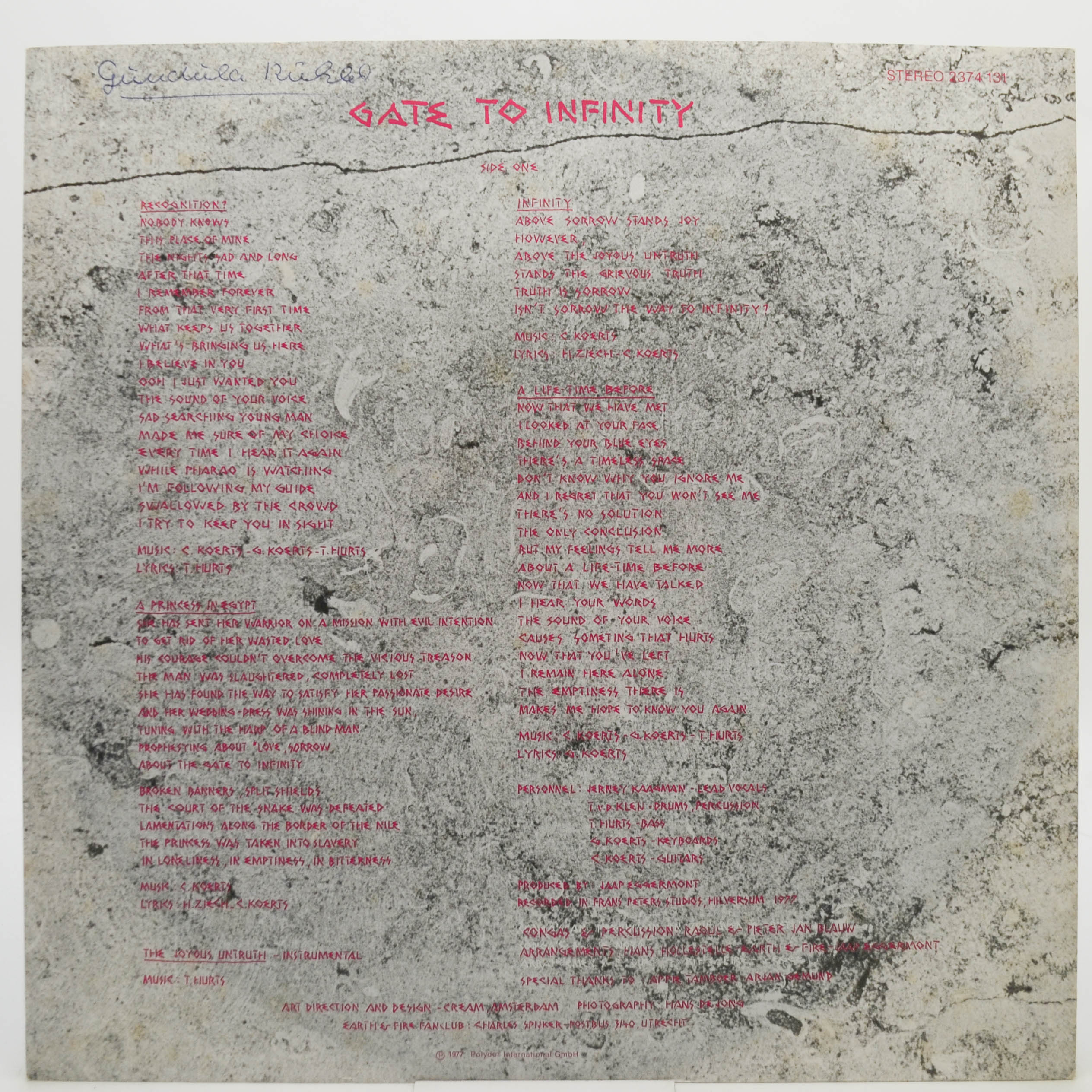 Earth And Fire — Gate To Infinity, 1977