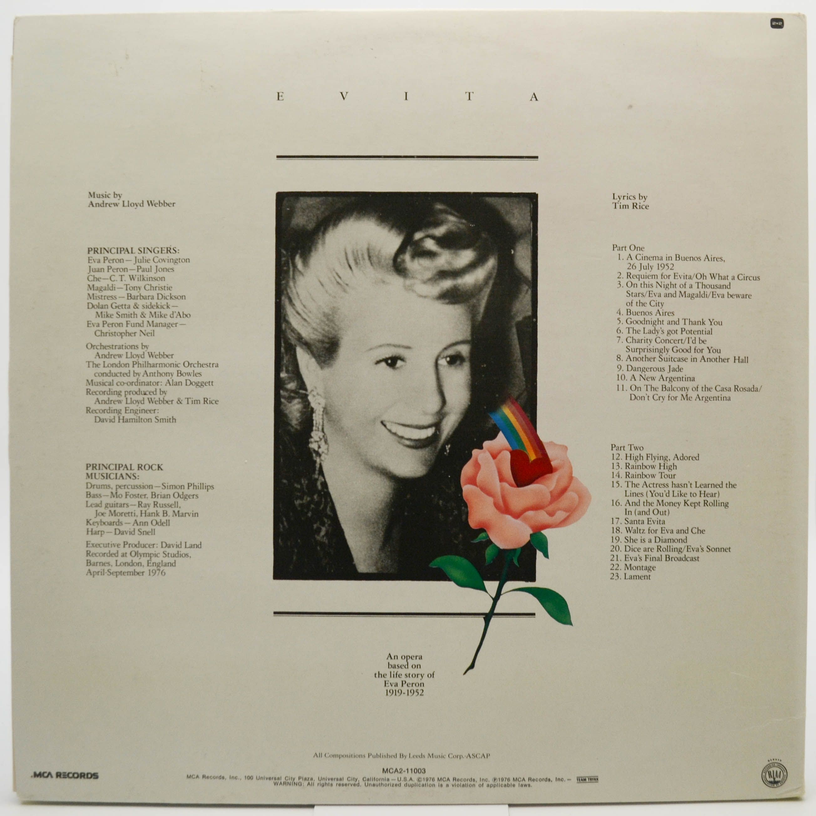 Andrew Lloyd Webber, Tim Rice — Evita (2LP, booklet), 1976