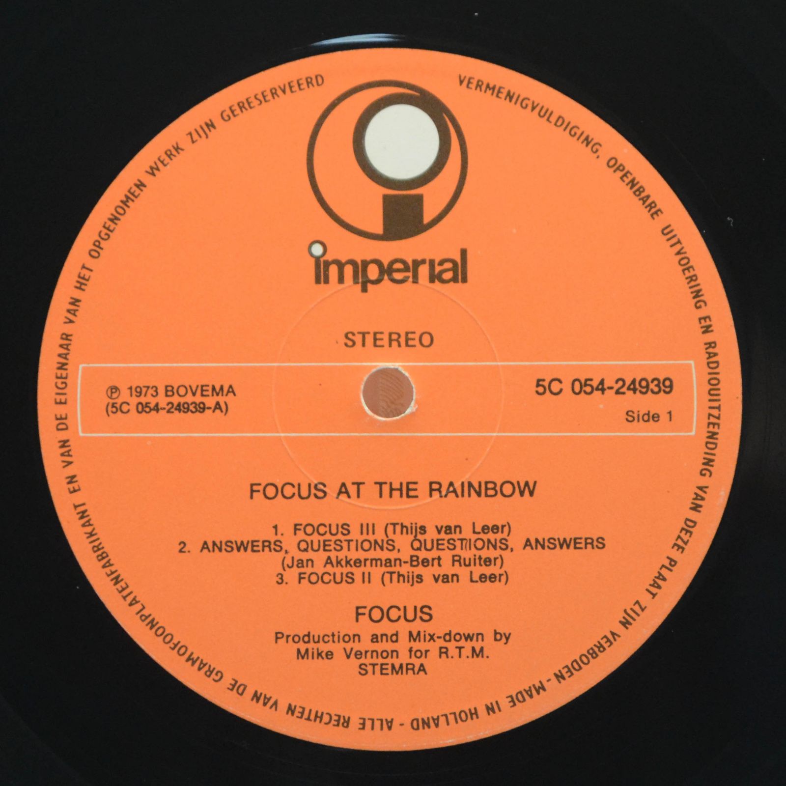 Focus — At The Rainbow (1-st, Holland), 1973