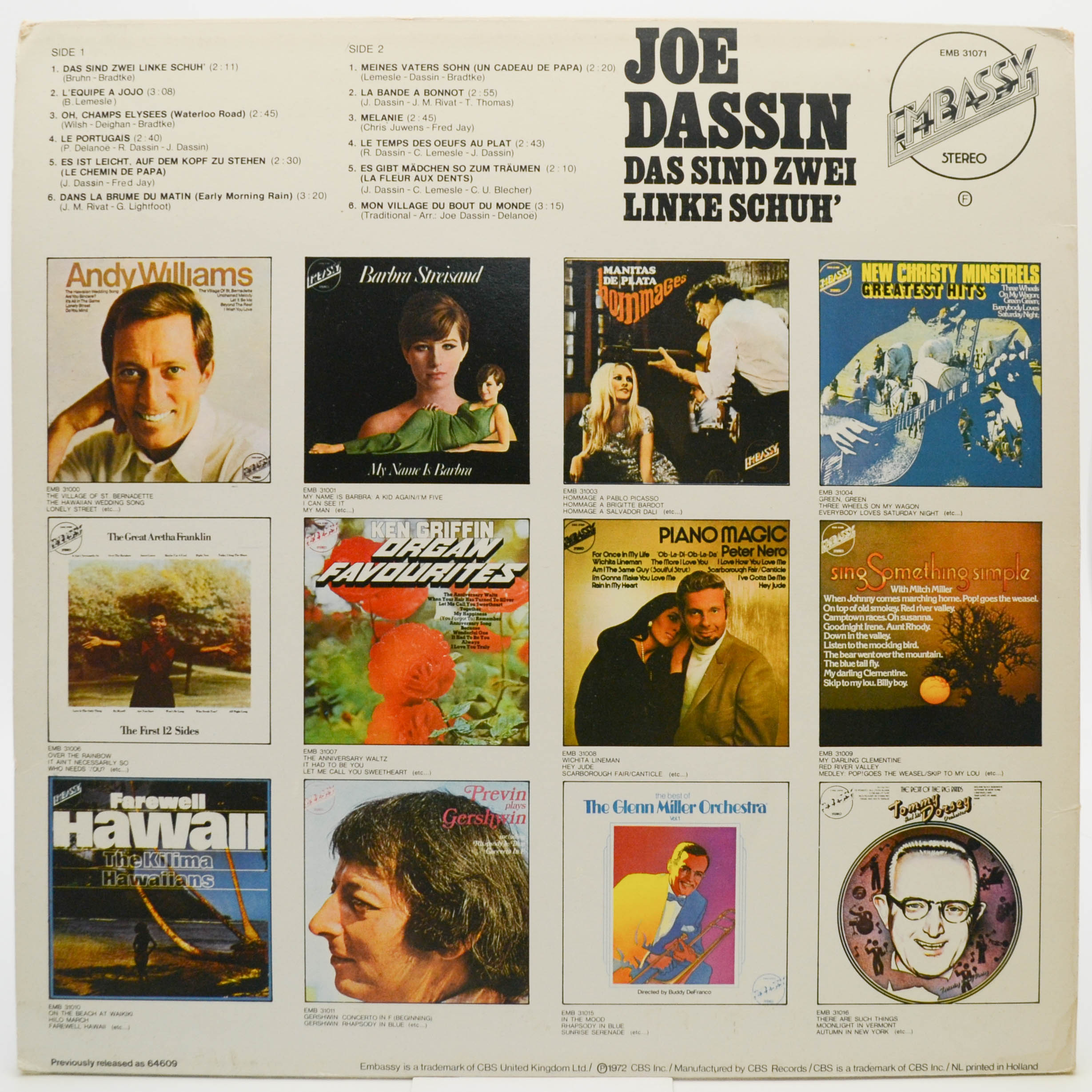 Виниловая пластинка Joe Dassin — Das Sind Zwei Linke Schuh', 1972