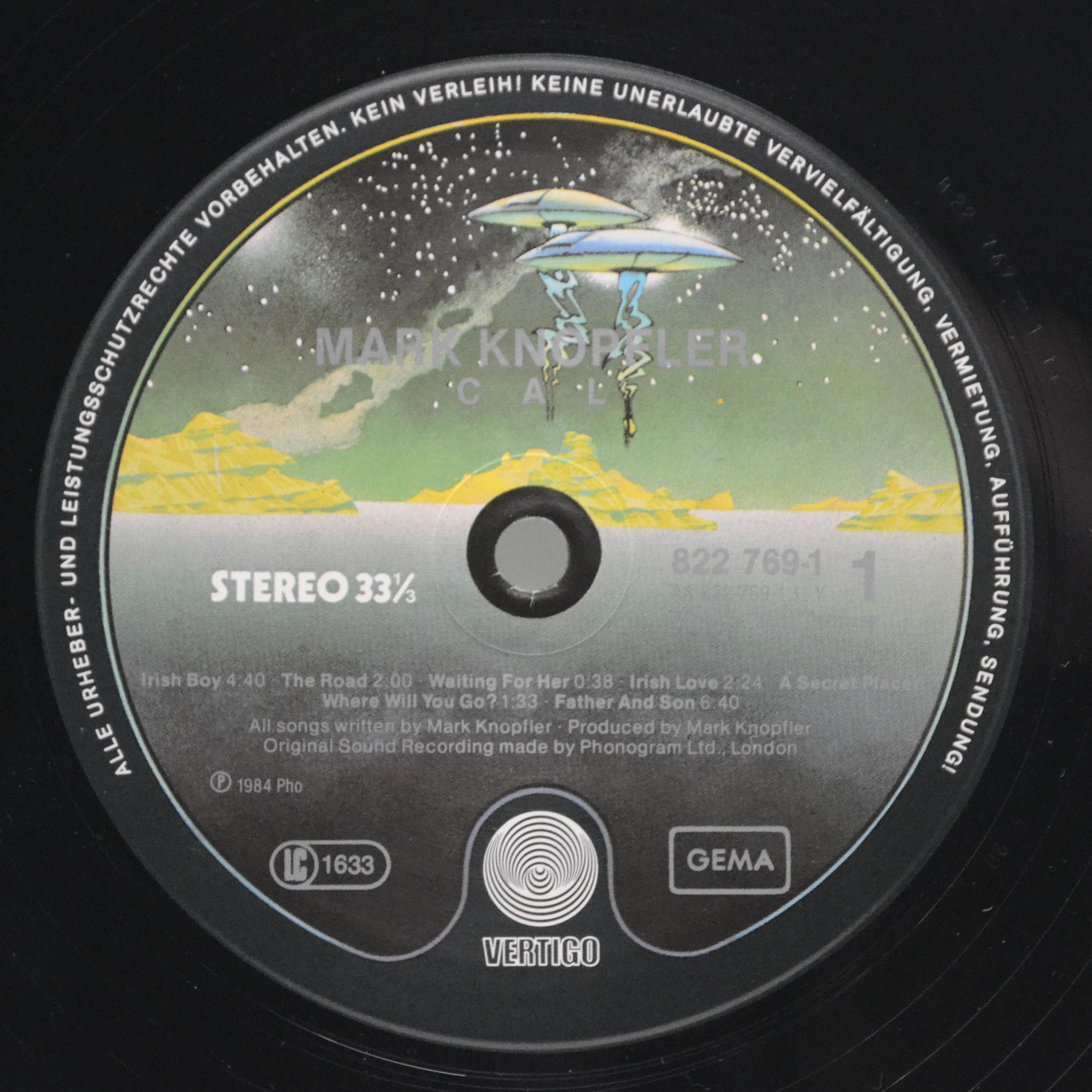 Mark Knopfler — Music By Mark Knopfler From The Film Cal, 1984