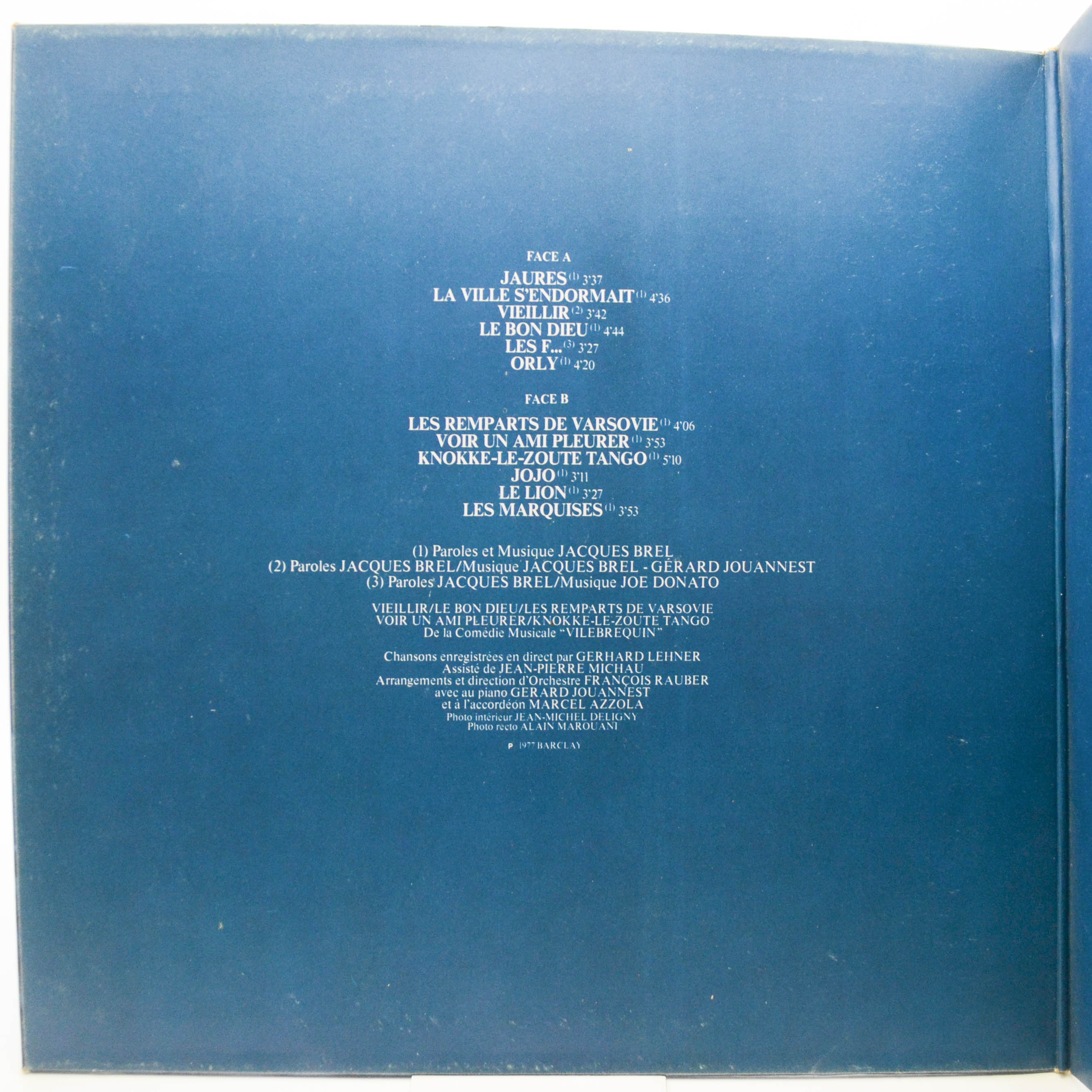 Виниловая пластинка Jacques Brel — Brel (1-st, France), 1977