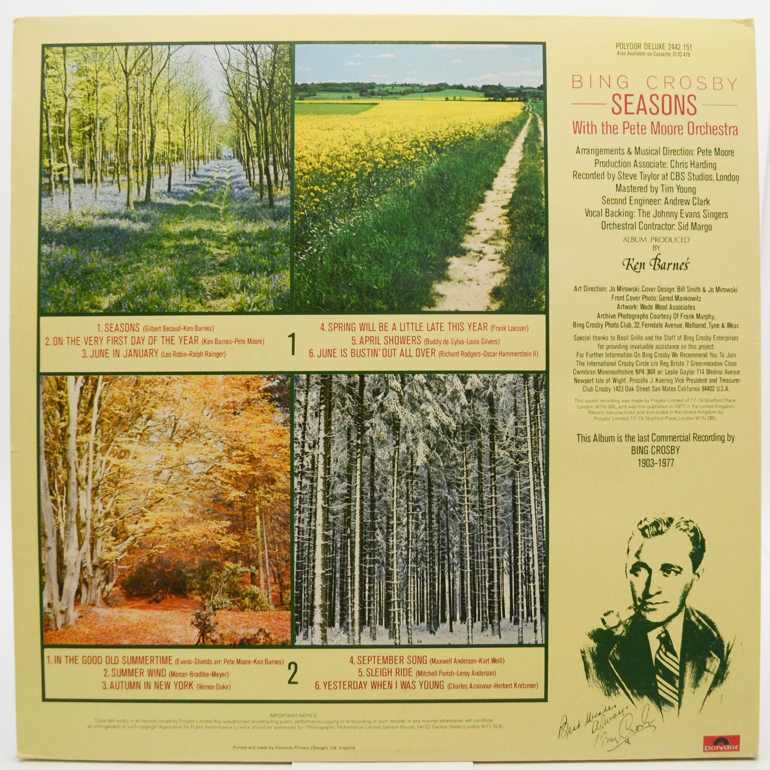Bing Crosby — Seasons (UK), 1977