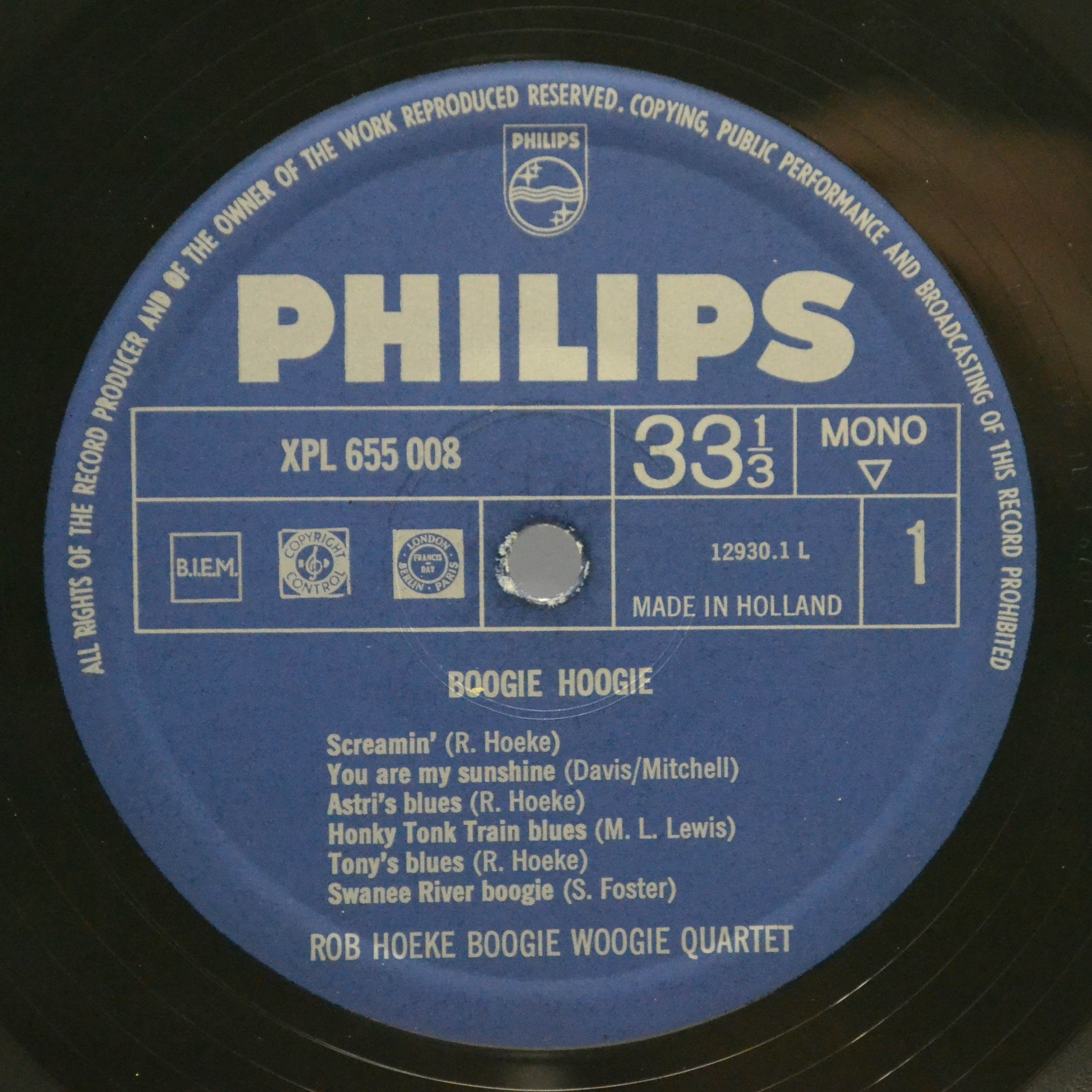 Rob Hoeke Boogie Woogie Quartet — Boogie Hoogie, 1964