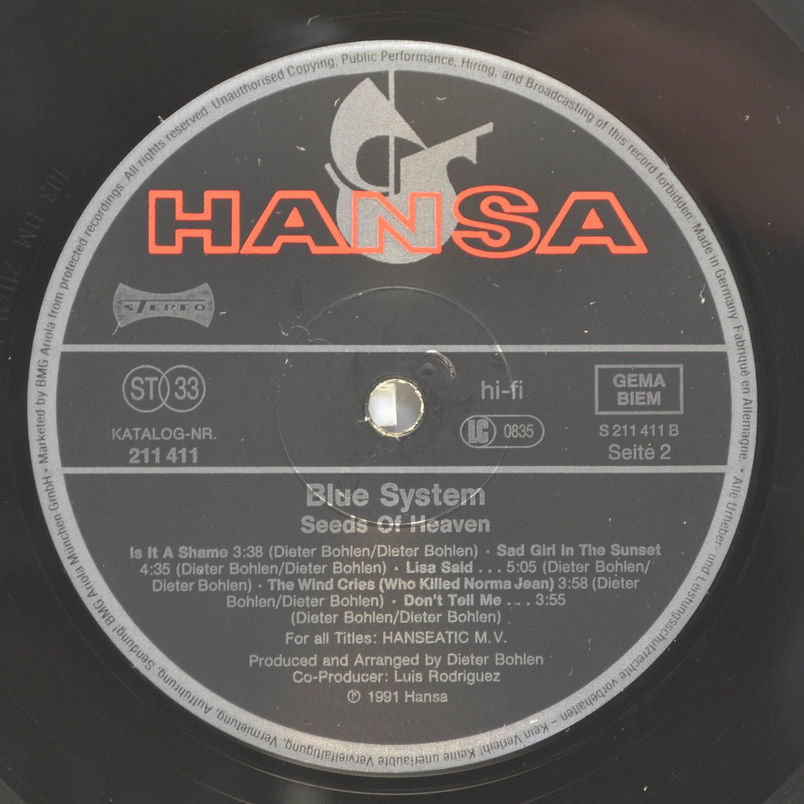 Blue System — Seeds Of Heaven, 1991