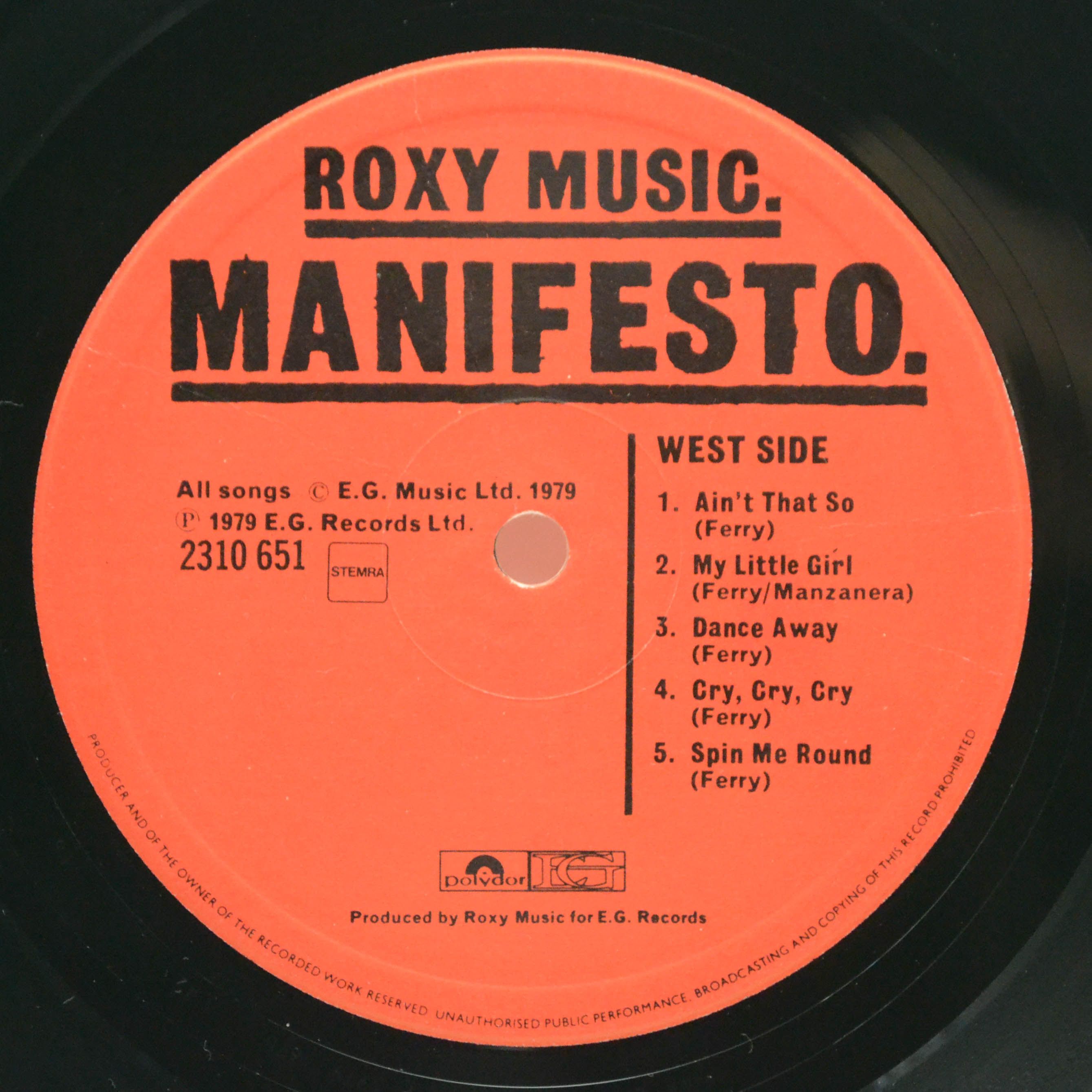 Roxy Music — Manifesto, 1979