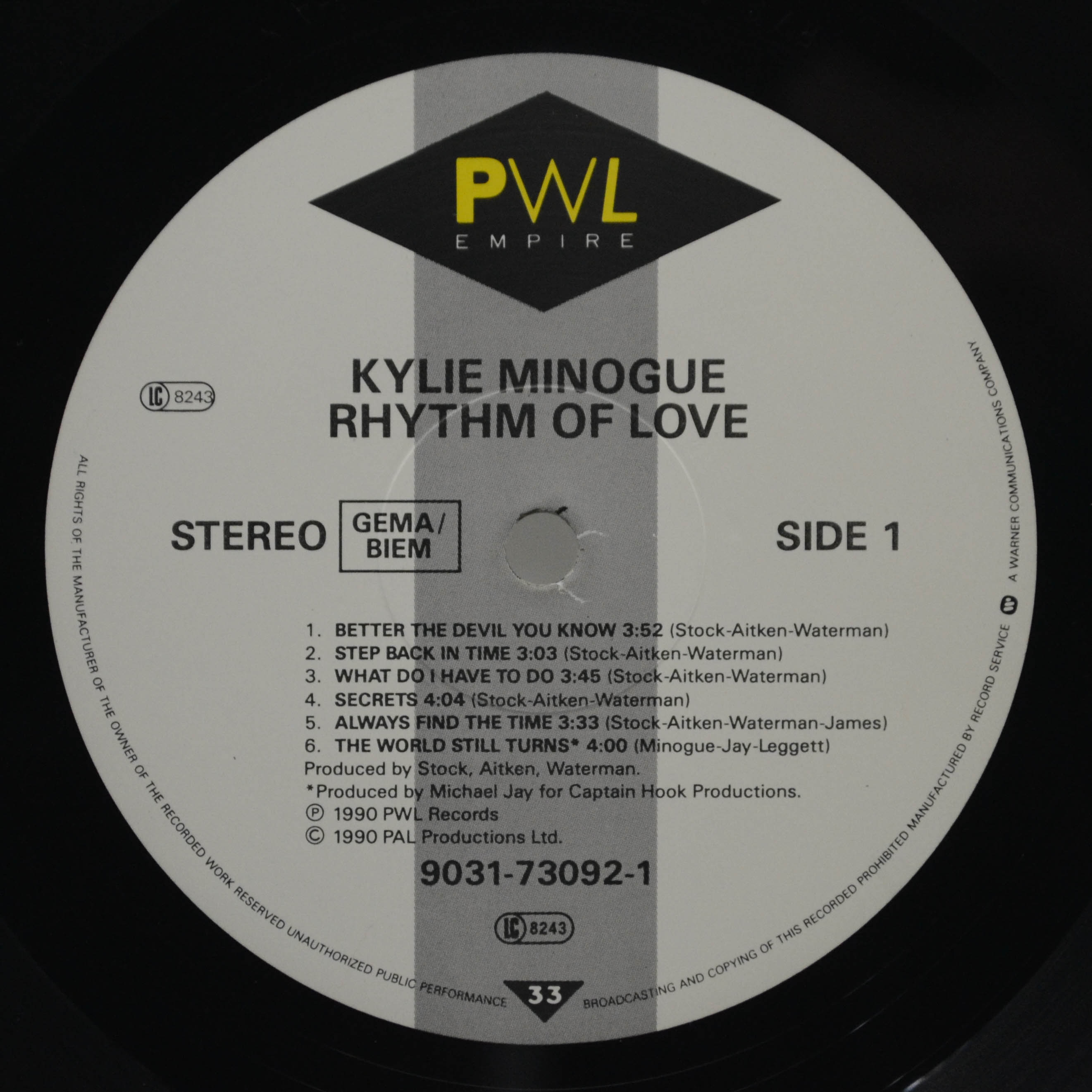 Kylie Minogue — Rhythm Of Love, 1990