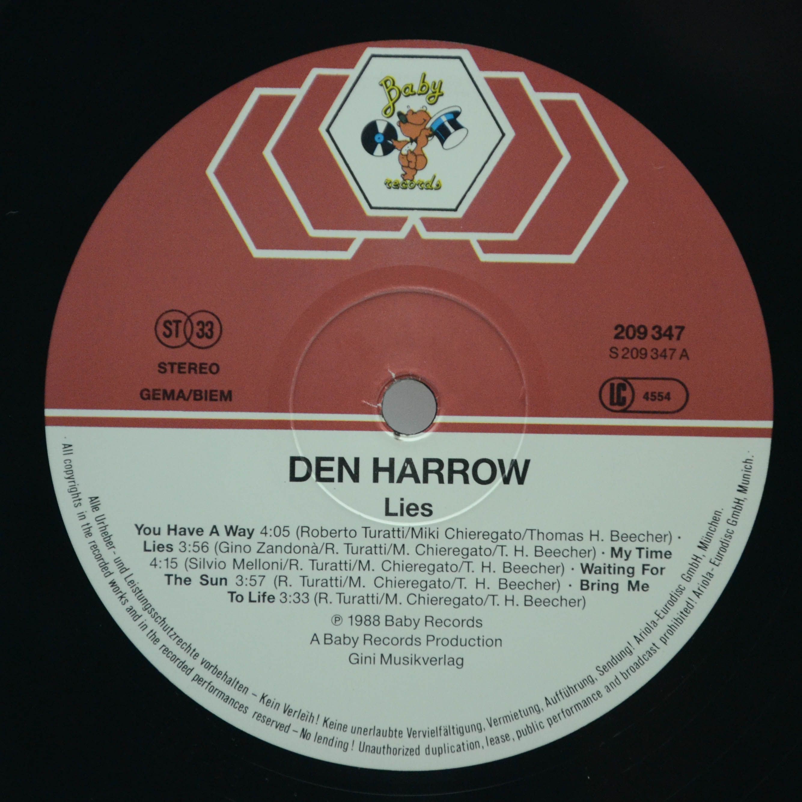 Den Harrow — Lies, 1988