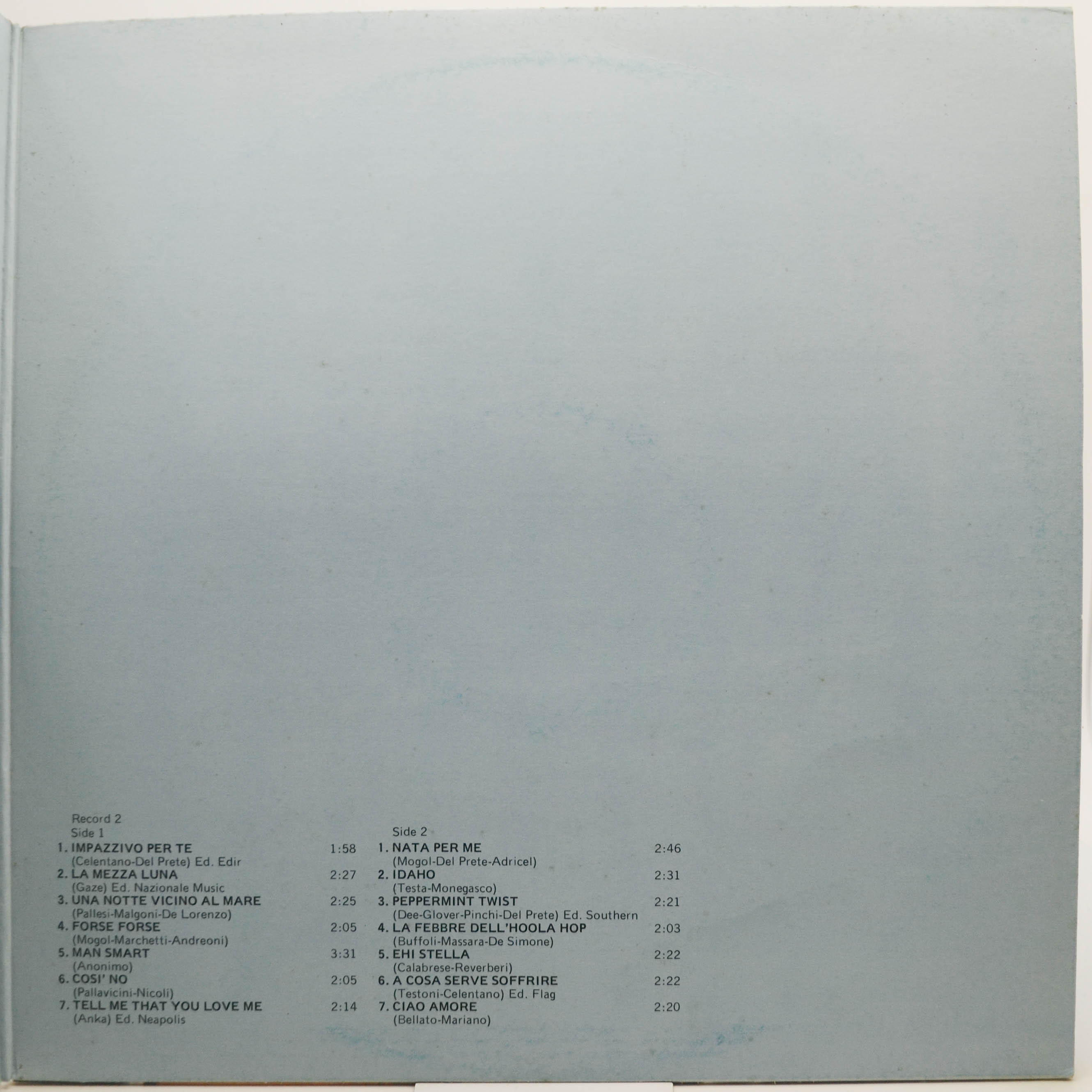 Adriano Celentano — Adriano Celentano (2LP, Italy), 1981