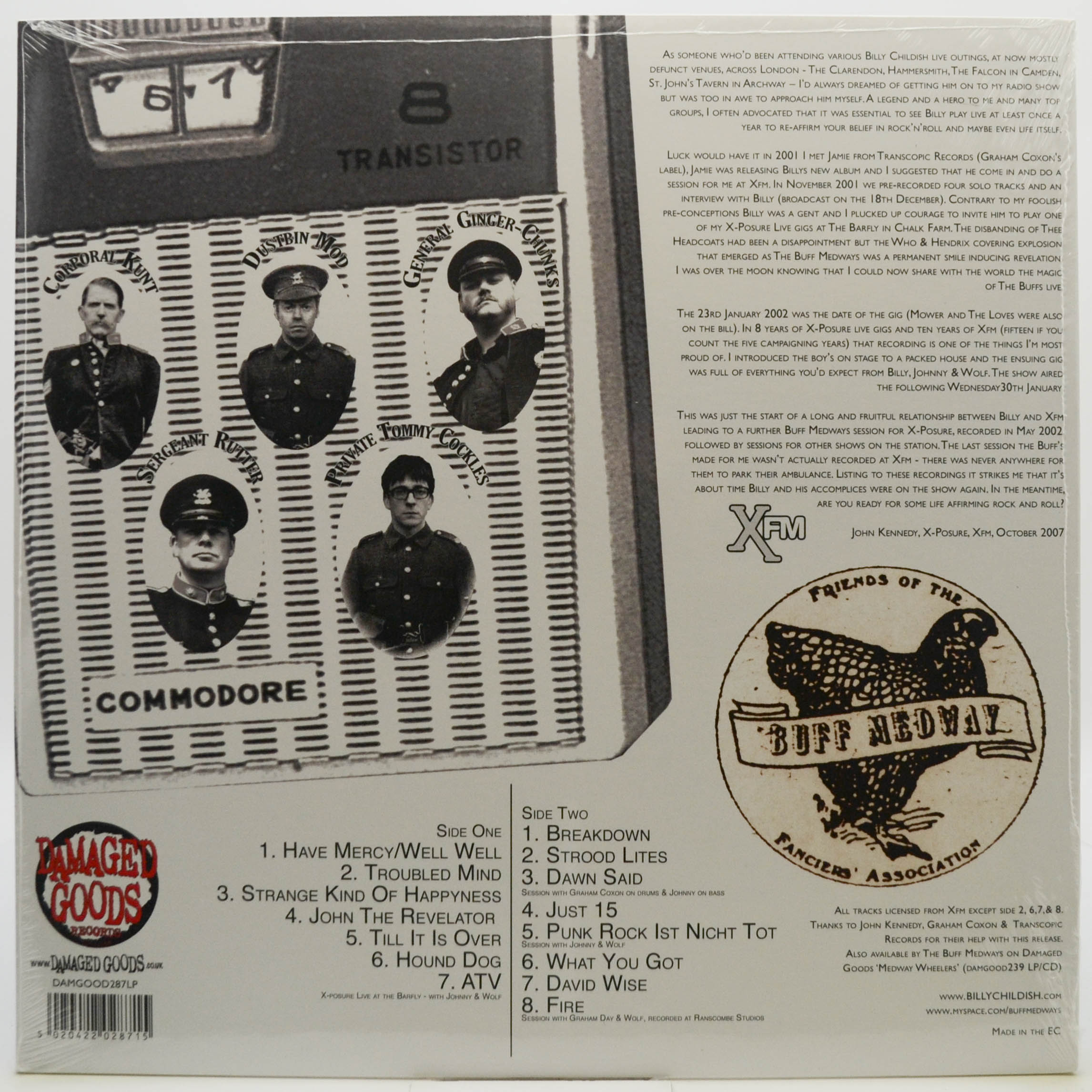 Виниловая пластинка Wild Billy Childish & The Buff Medways — The XFM Sessions (UK), 2007