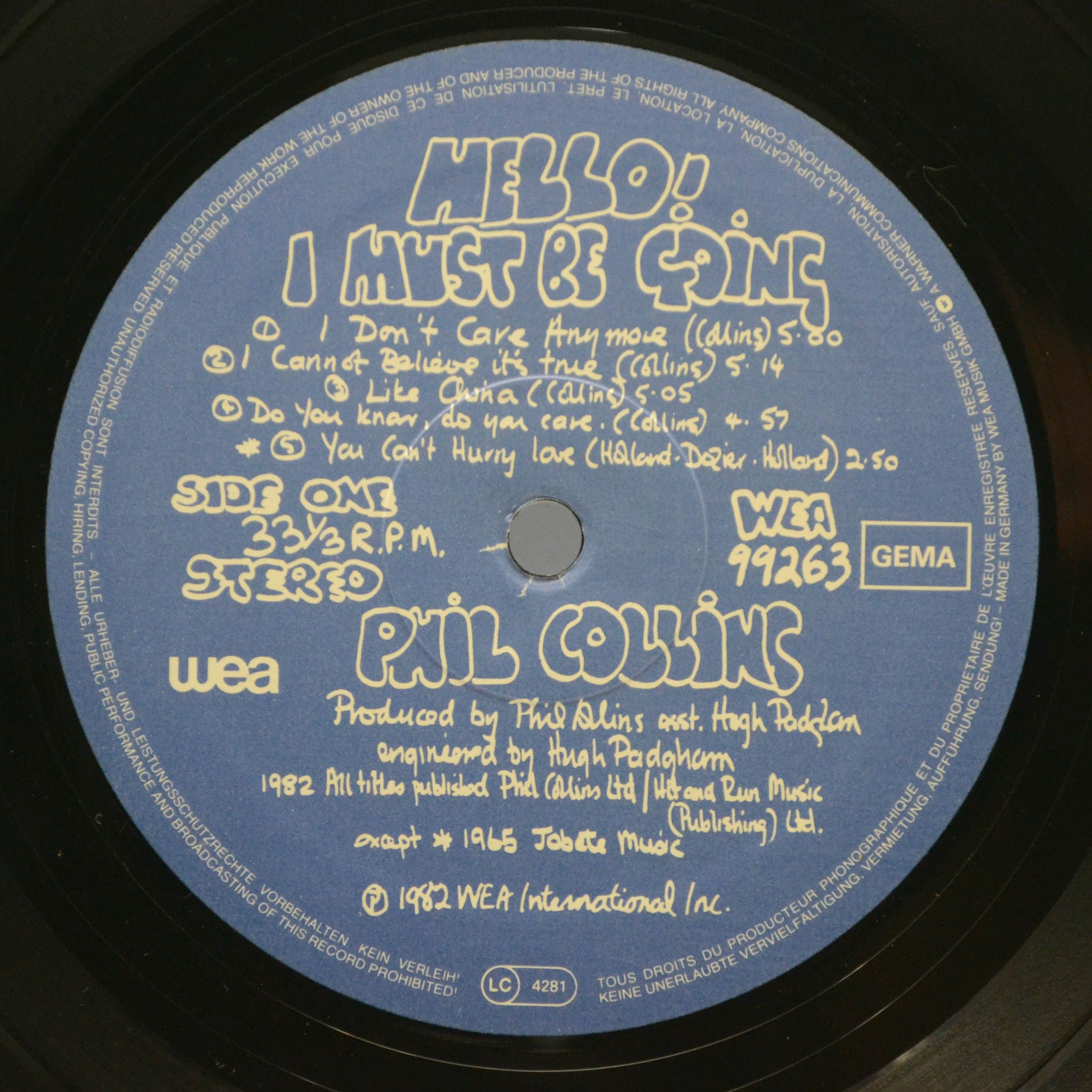 Phil Collins — Hello, I Must Be Going!, 1982