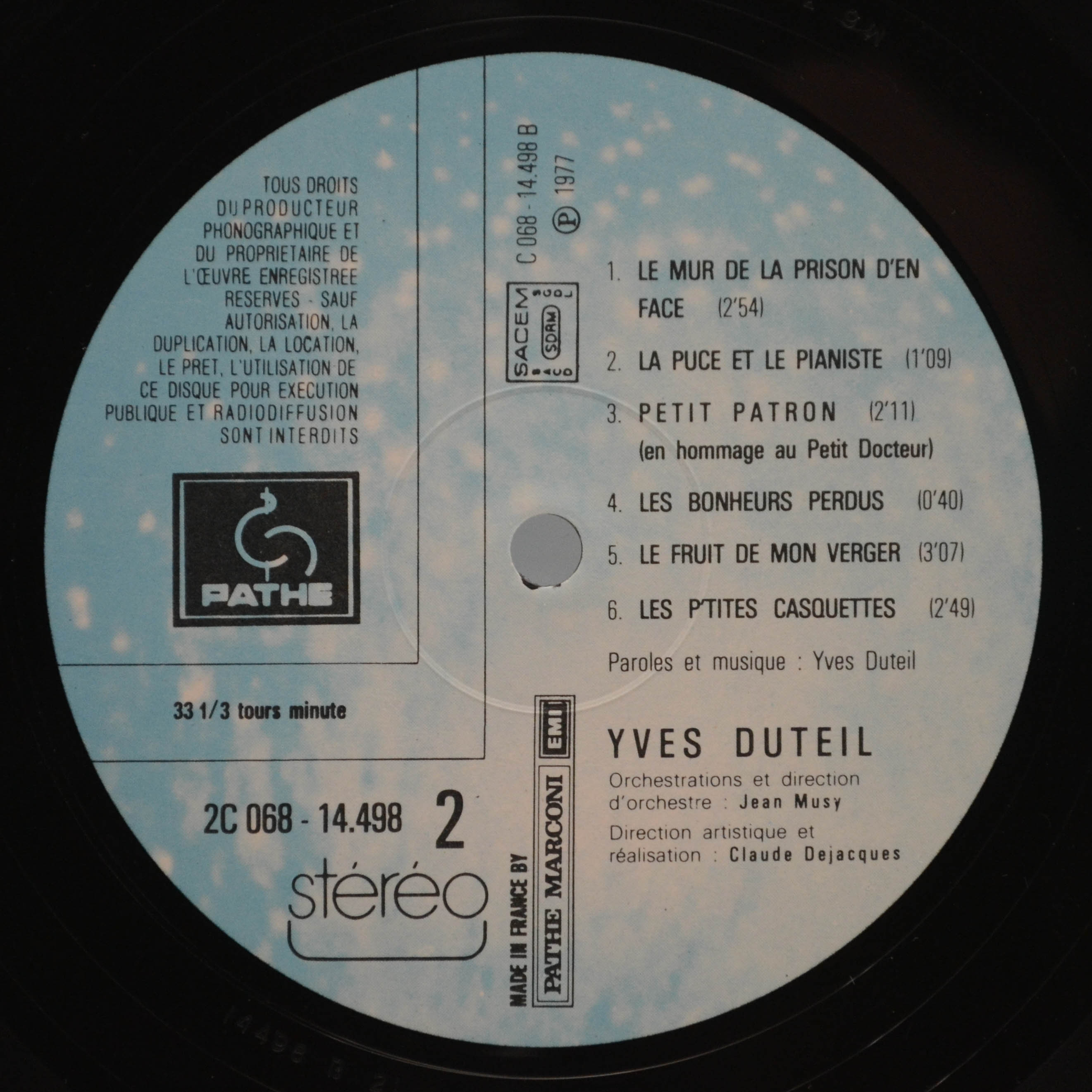 Yves Duteil — Yves Duteil (France), 1977