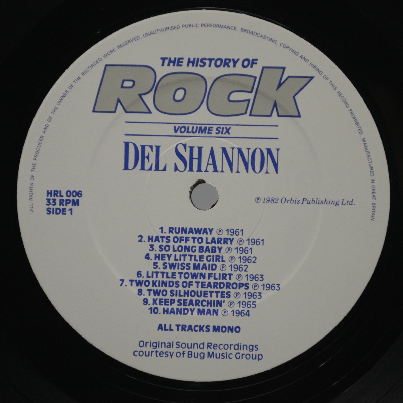 Del Shannon / Neil Sedaka / Paul Anka / Dion — The History Of Rock (Volume Six) (2LP, UK), 1982