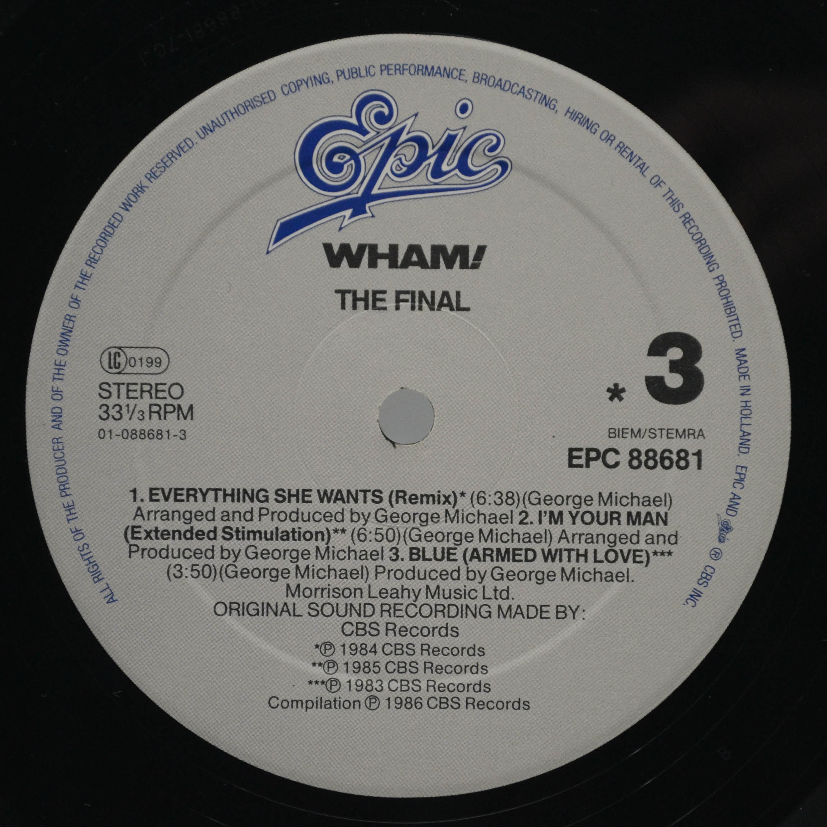 Wham! — The Final (2LP), 1986