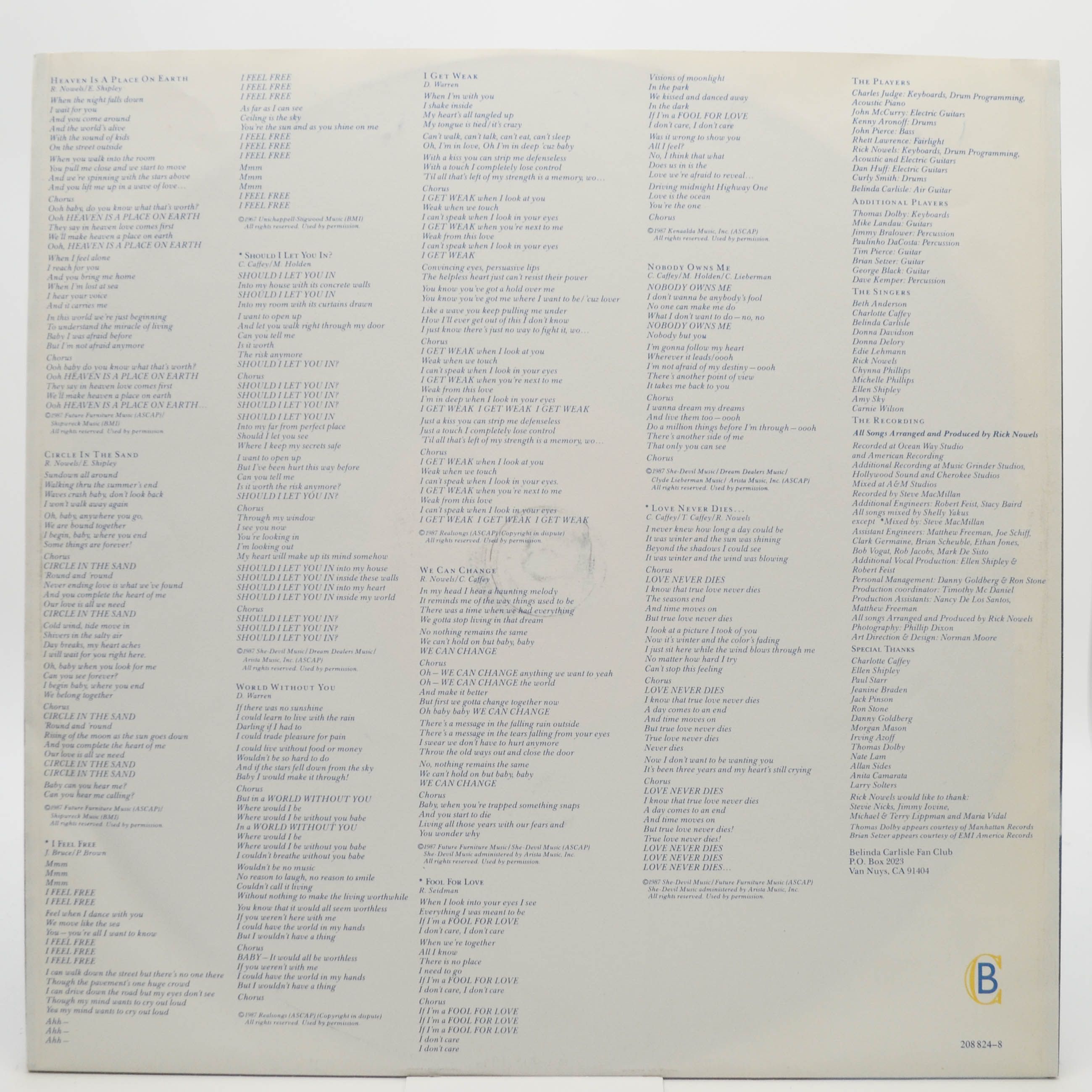 Belinda Carlisle — Heaven On Earth, 1987