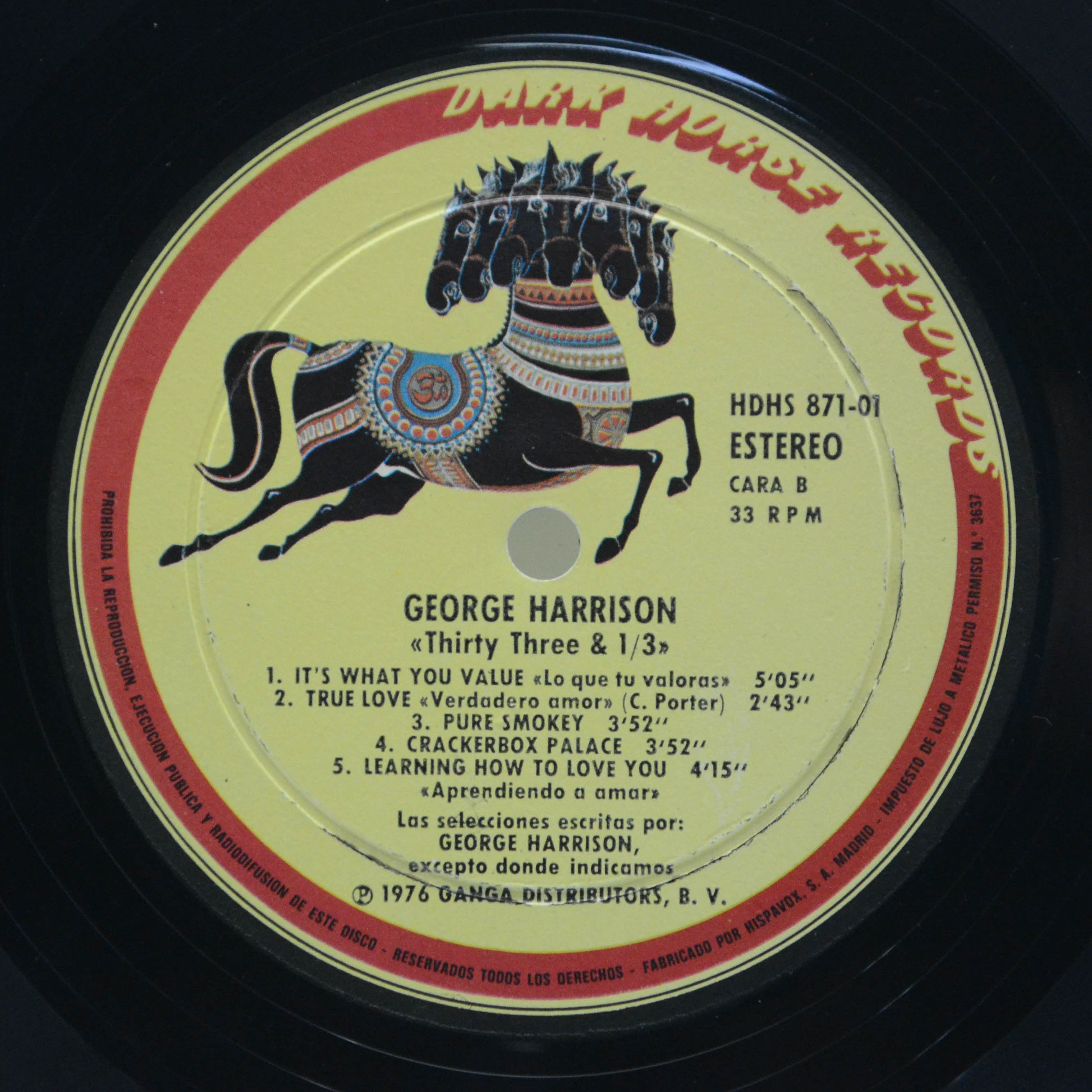 Виниловая пластинка George Harrison — Thirty Three & 1/3, 1976