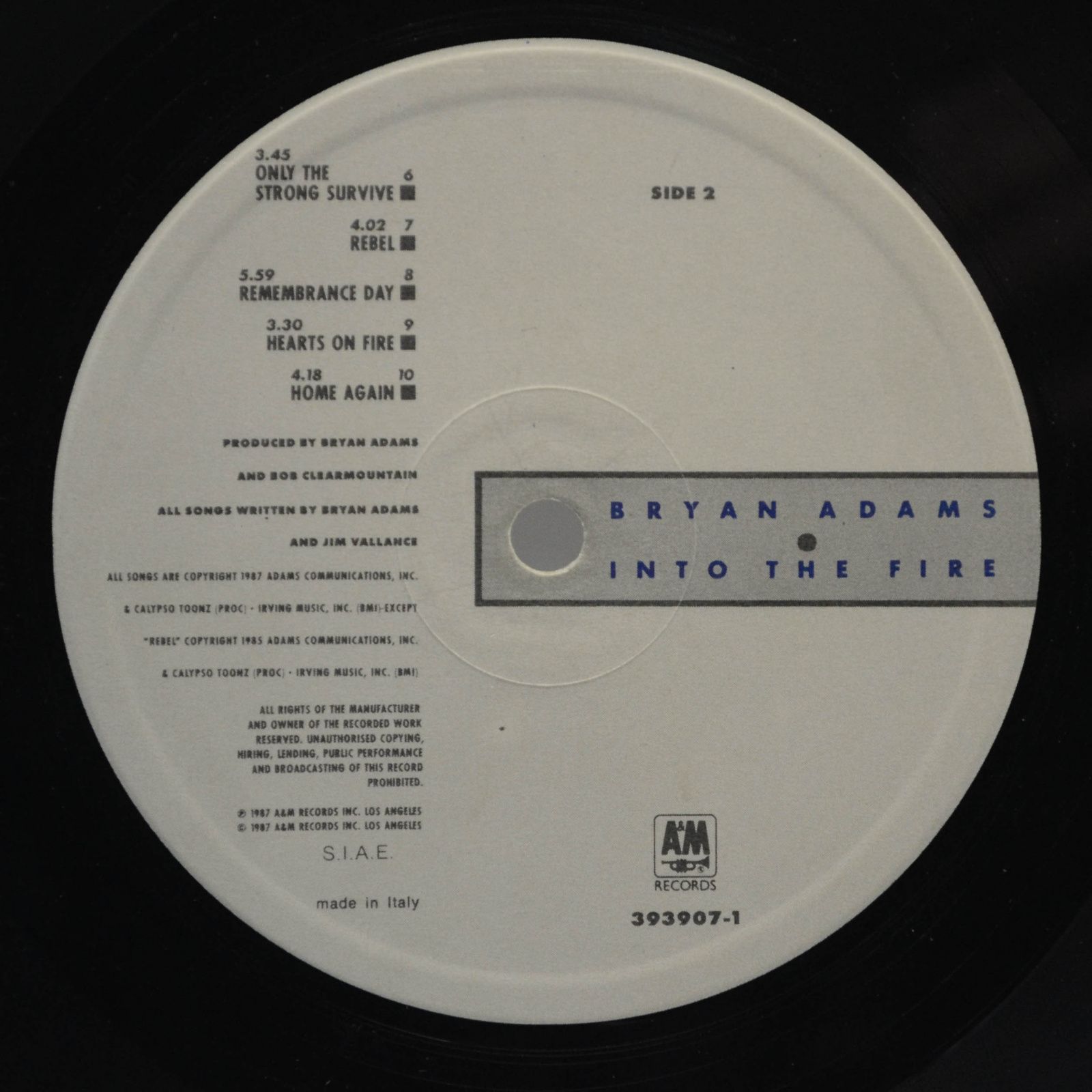 Bryan Adams — Into The Fire, 1987