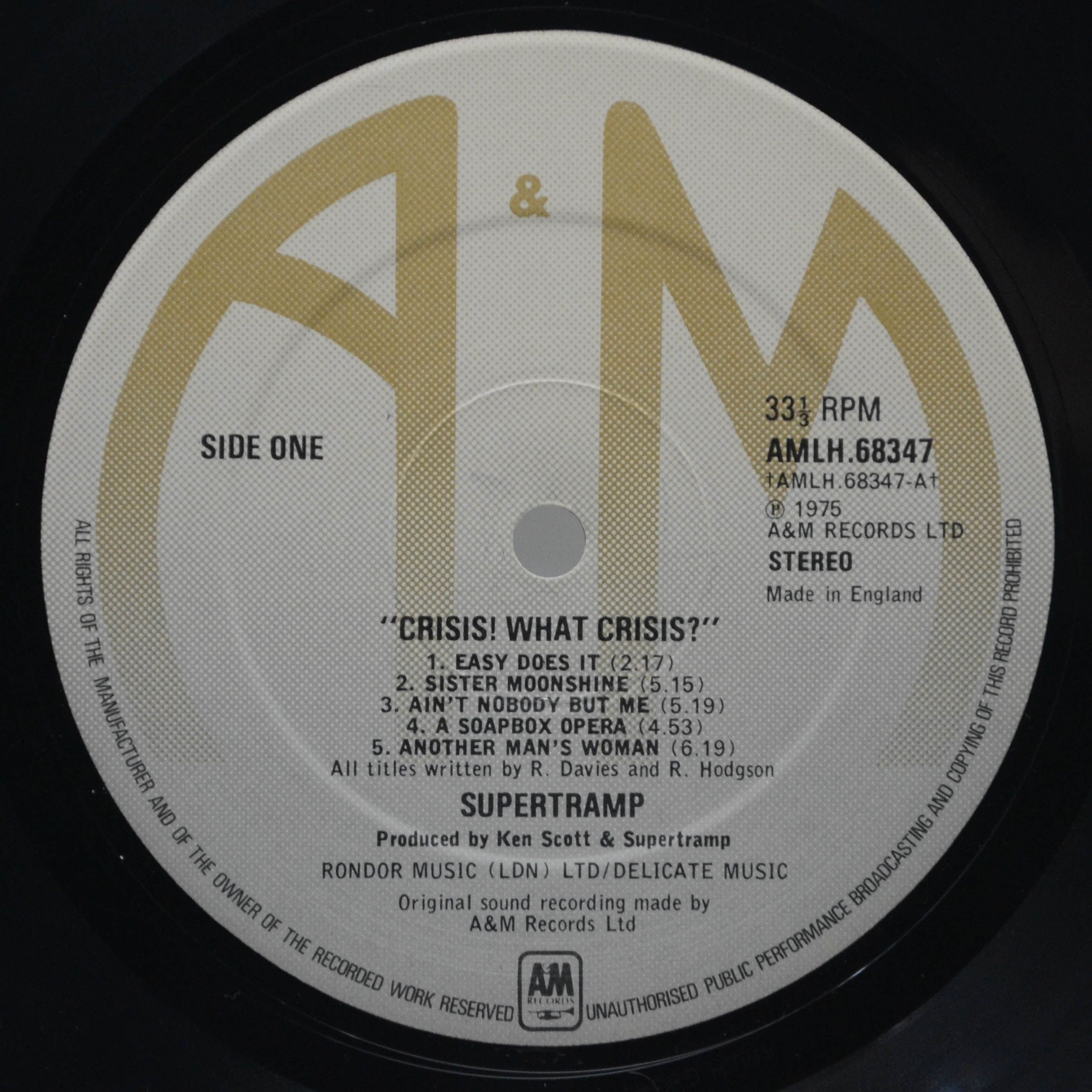 Supertramp — Crisis? What Crisis? (1-st, UK), 1975