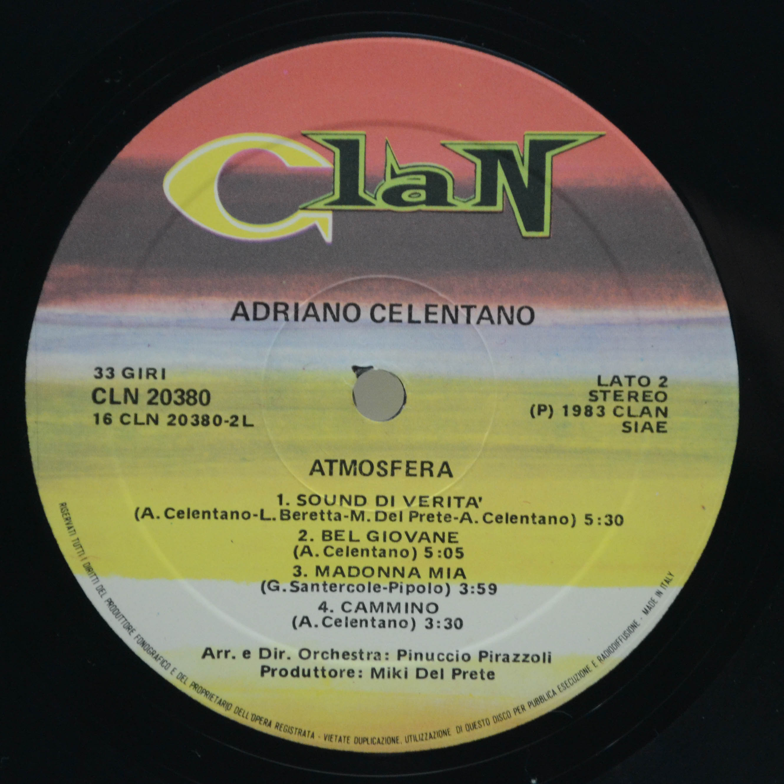 Adriano Celentano — Atmosfera (Italy, Clan), 1983