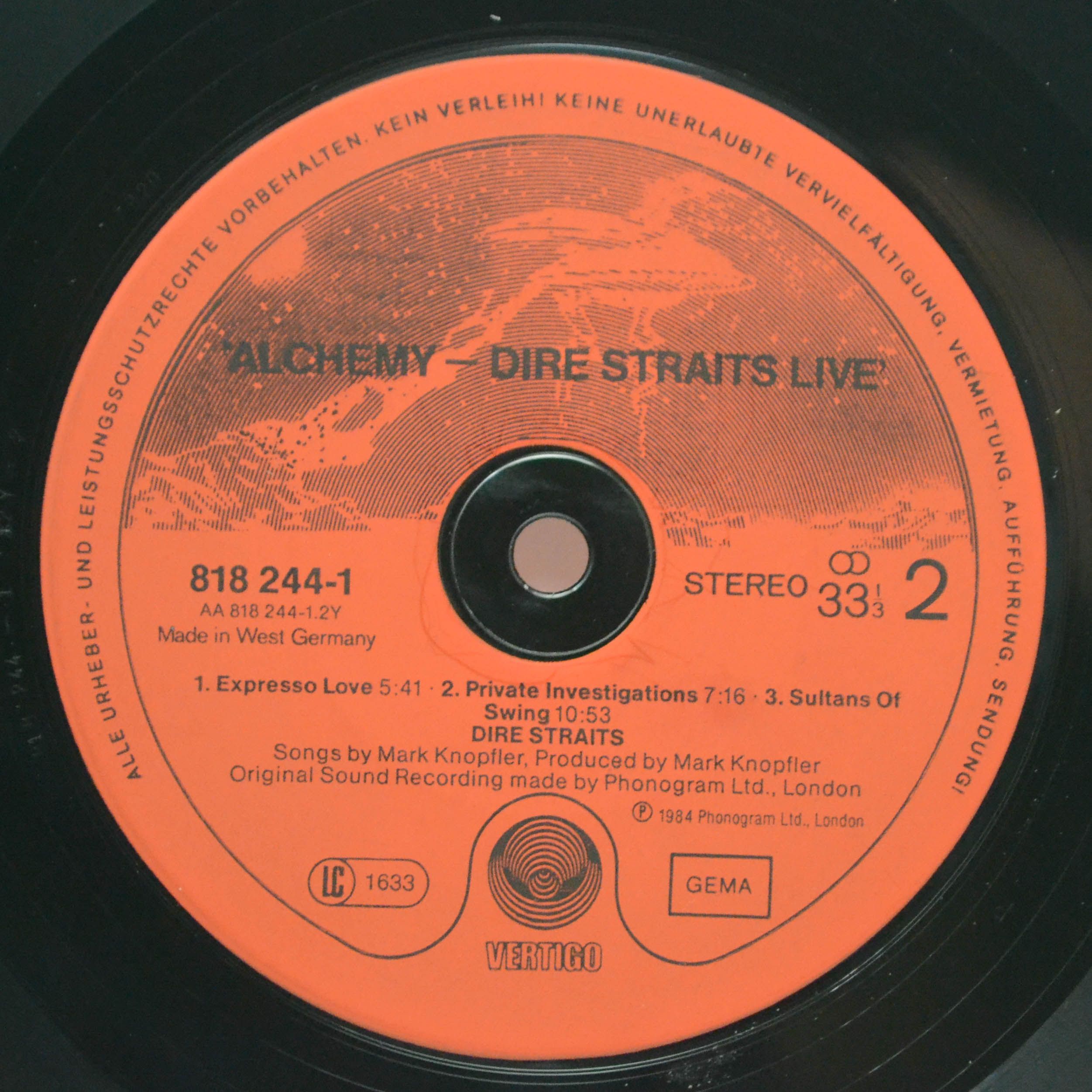 Dire Straits — Alchemy - Dire Straits Live (2LP), 1984