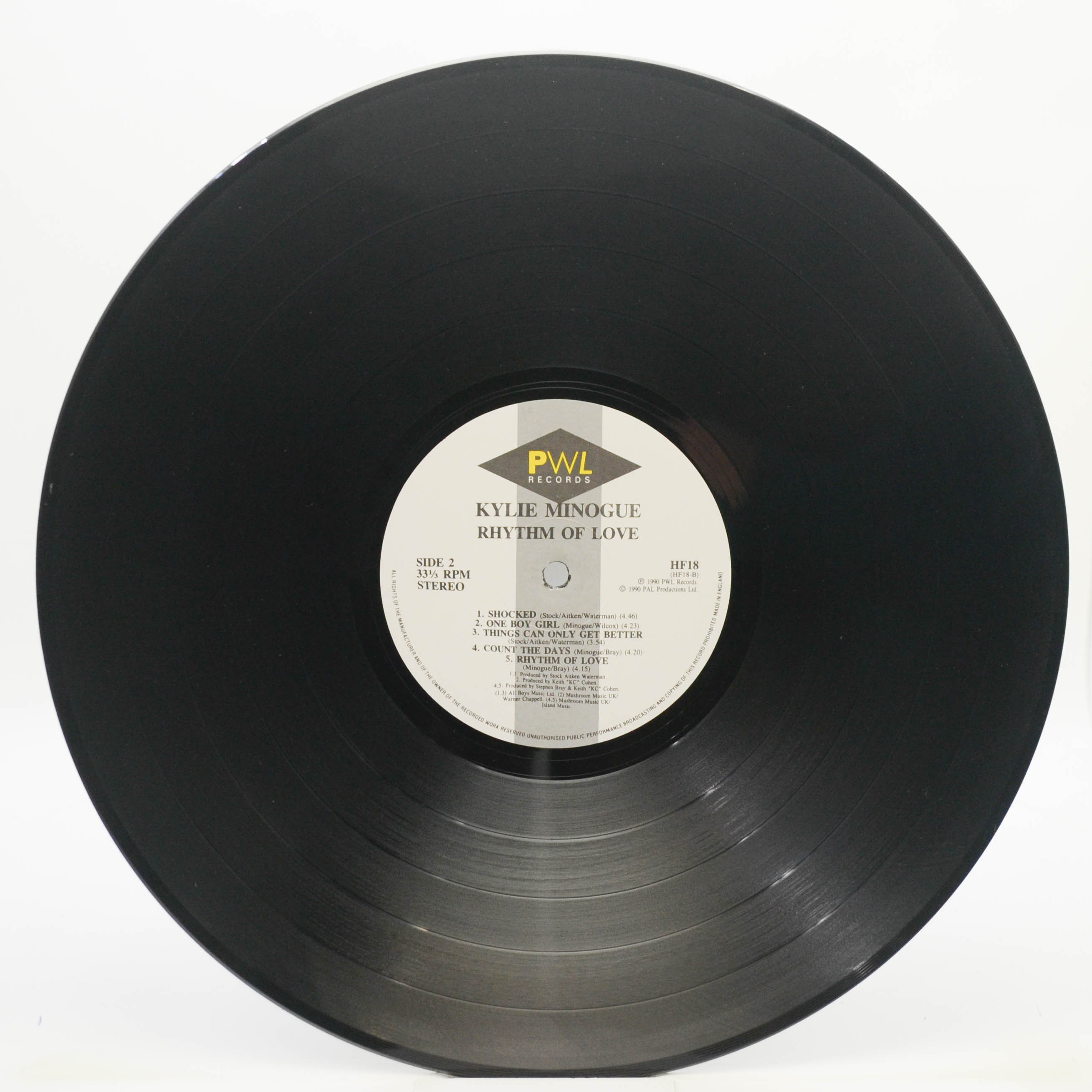 Kylie Minogue — Rhythm Of Love (UK), 1990