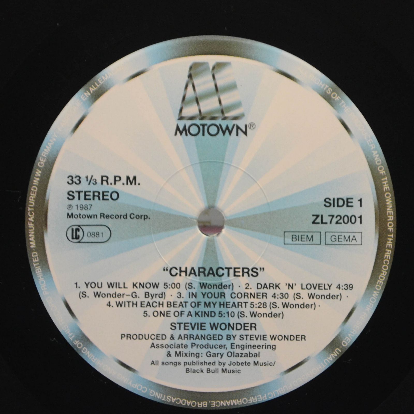 Stevie Wonder — Characters, 1987