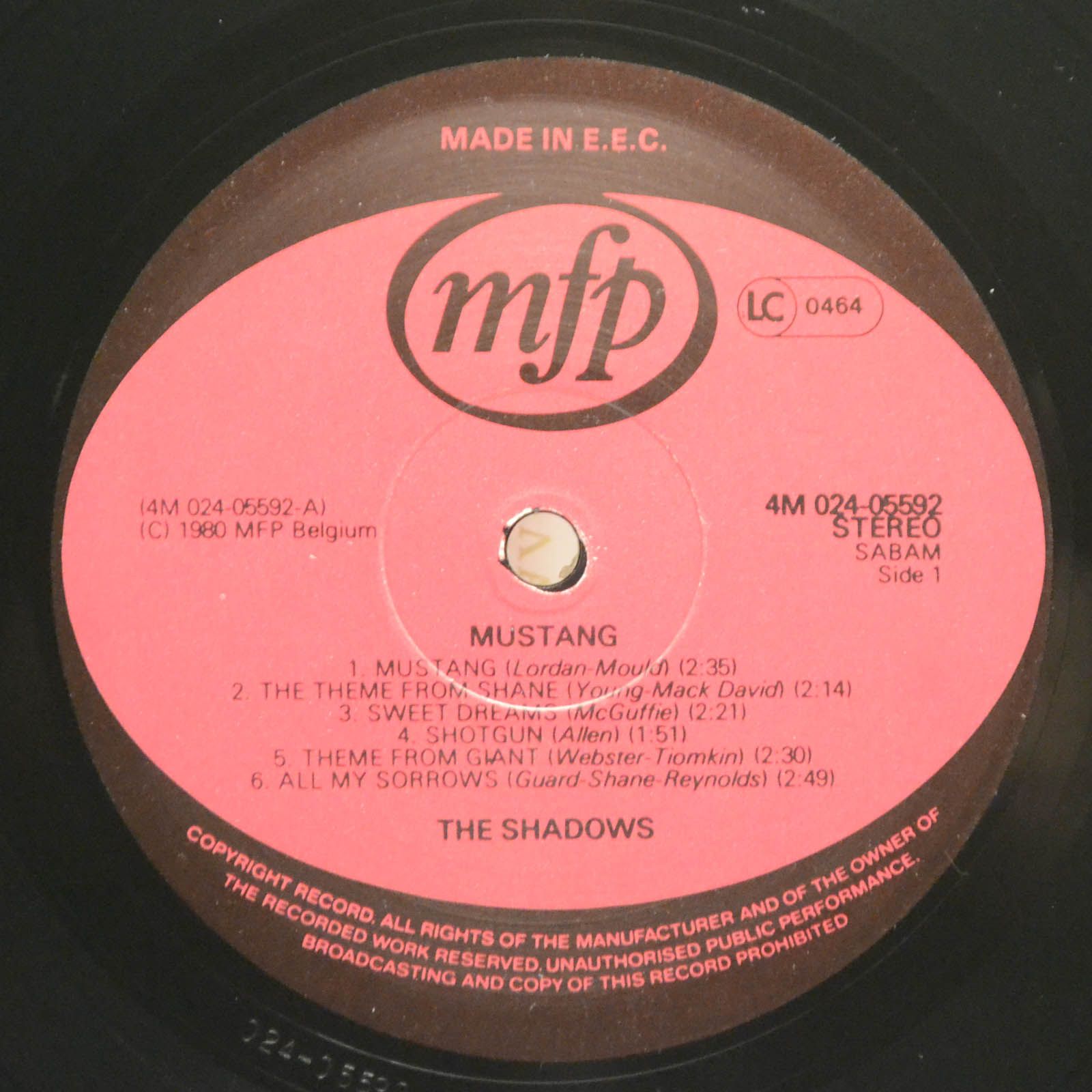 The Shadows — Mustang - Best Of, 1972