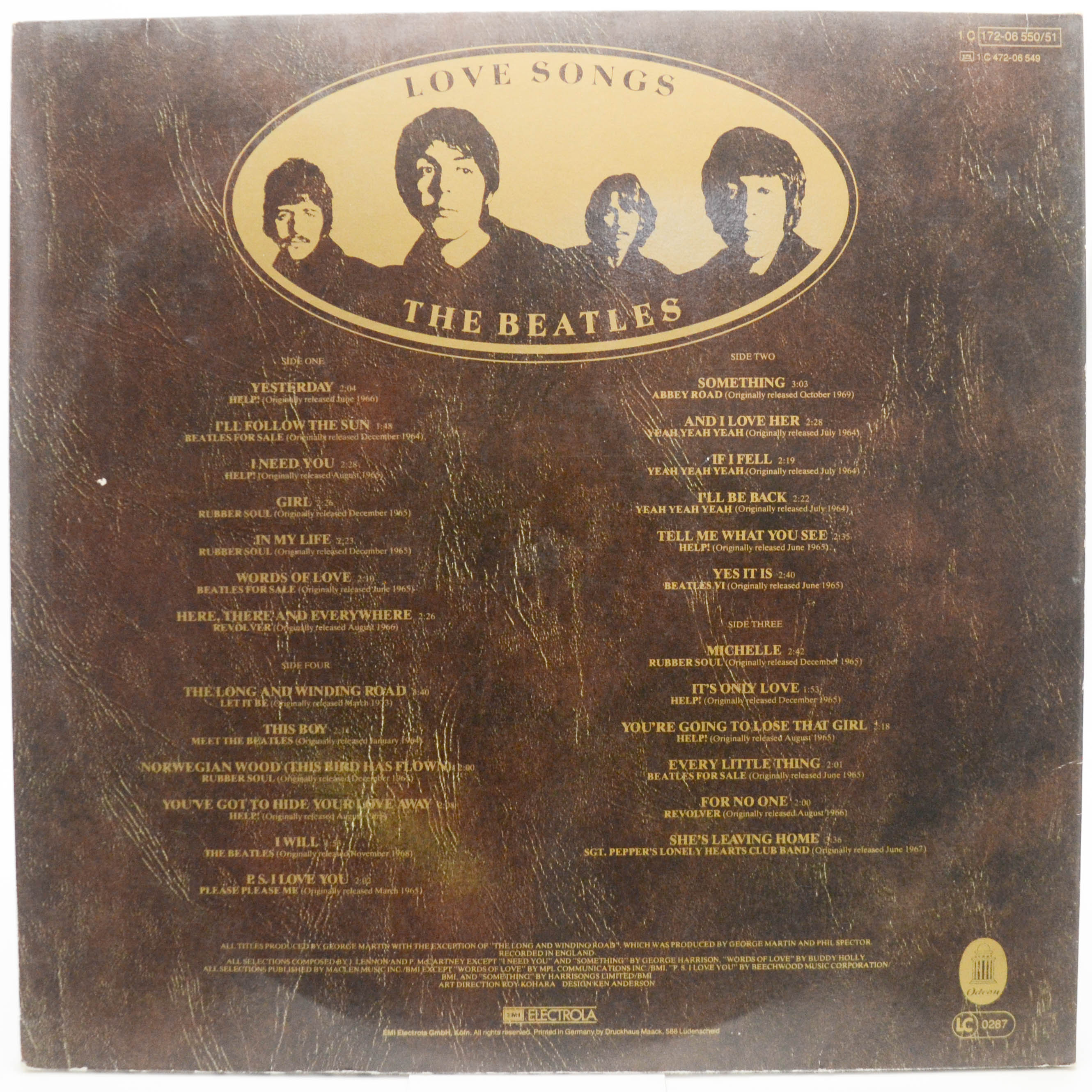 Beatles — Love Songs (2LP), 1977