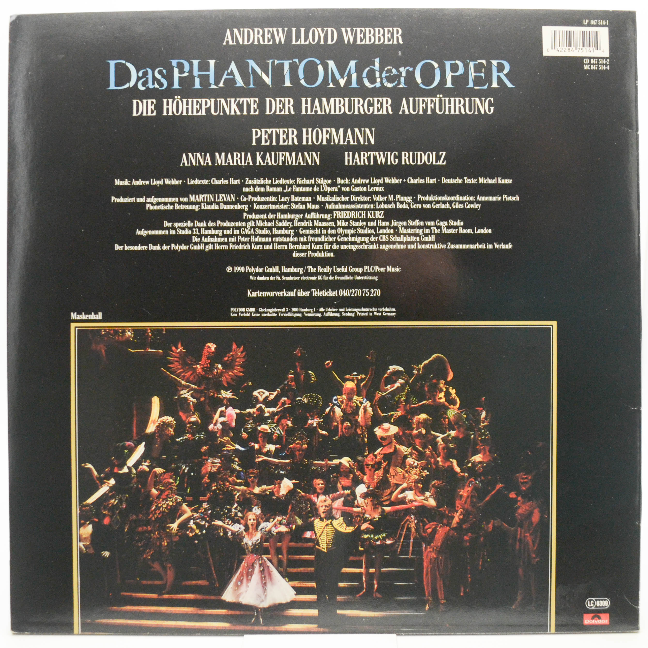 Various — Das Phantom Der Oper (Die Höhepunkte Der Hamburger Aufführung), 1990
