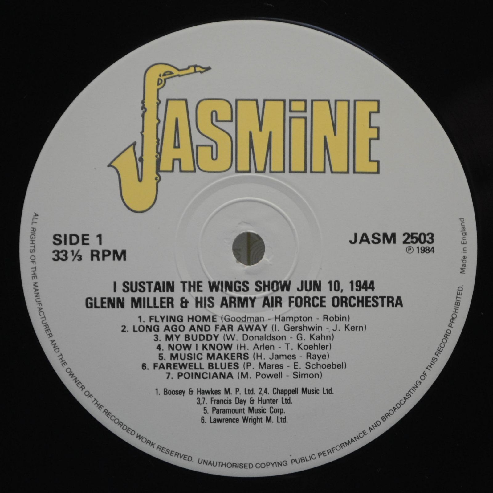 Glenn Miller And His Army Air Force Orchestra — I Sustain The Wings Shows - June 10-1944 April 15-1944 (UK), 1984