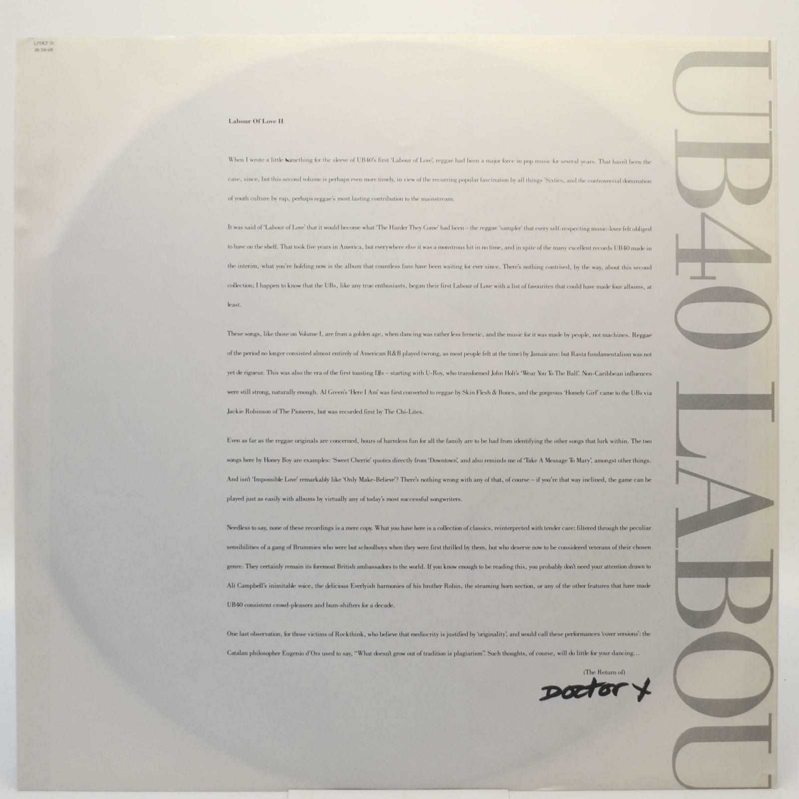 UB40 — Labour Of Love II, 1989