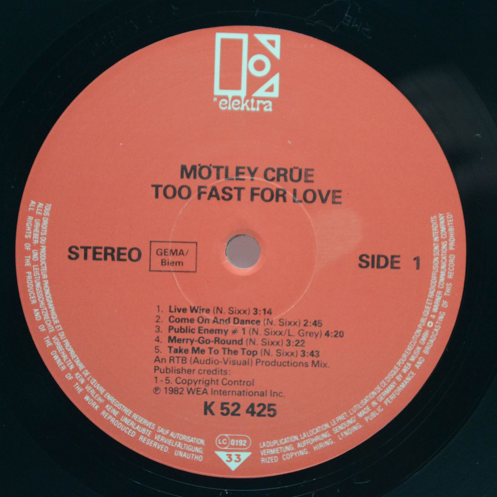 Mötley Crüe — Too Fast For Love, 1984