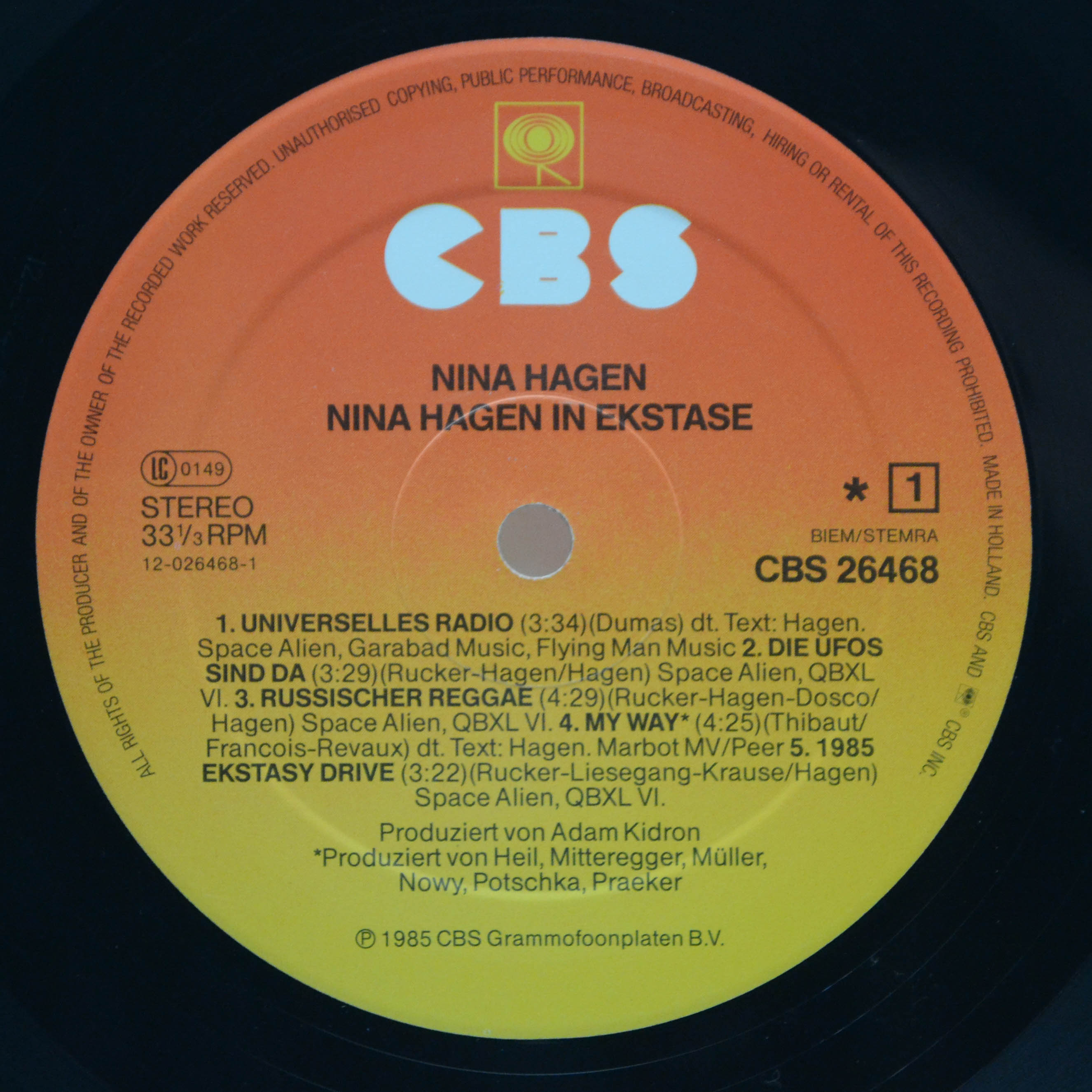 Nina Hagen — In Ekstase, 1985