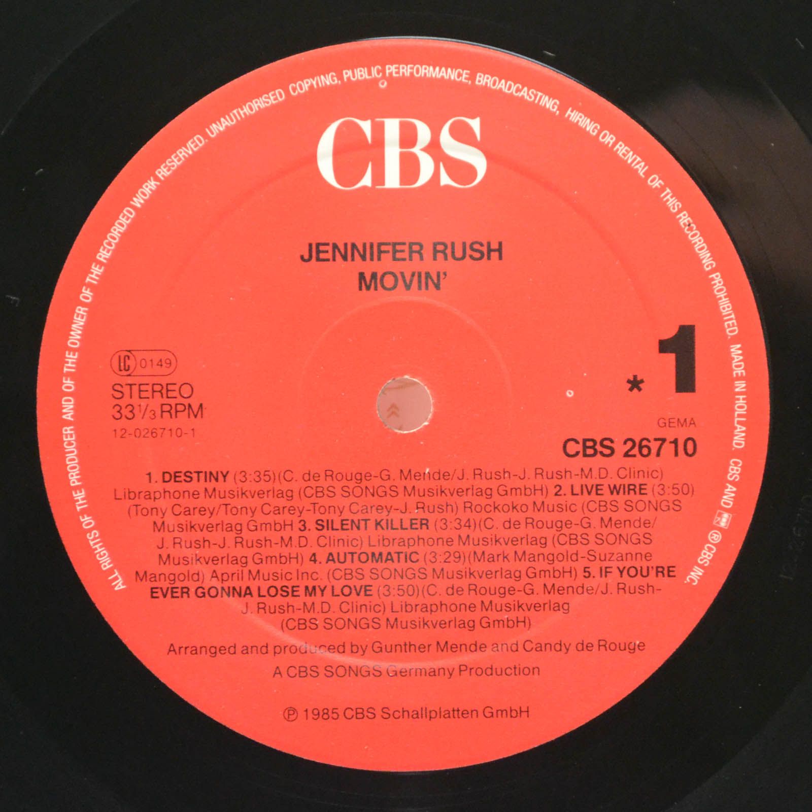 Jennifer Rush — Movin', 1985